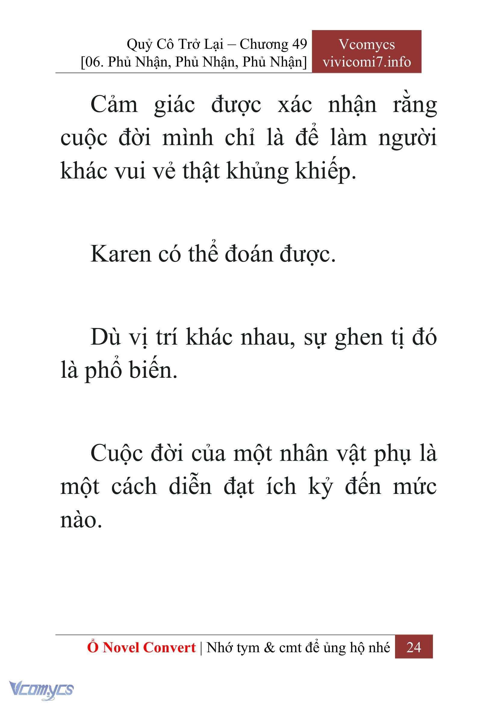 [Novel] Quý Cô Trở Lại Chap 49 - Next Chap 50