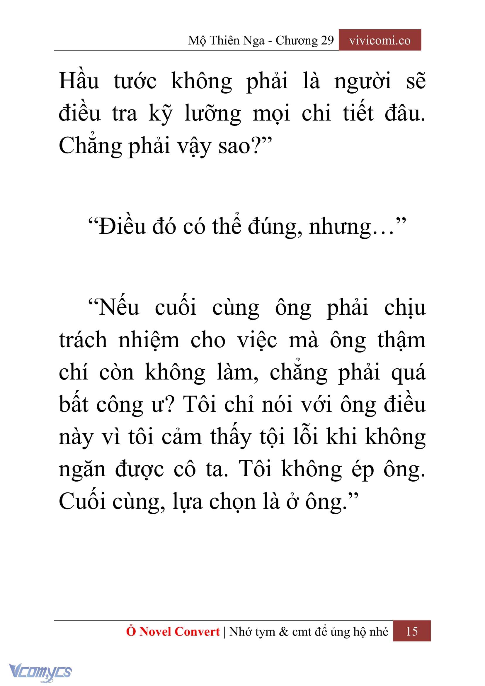 [Novel] Mộ Thiên Nga Chap 29 - Trang 2