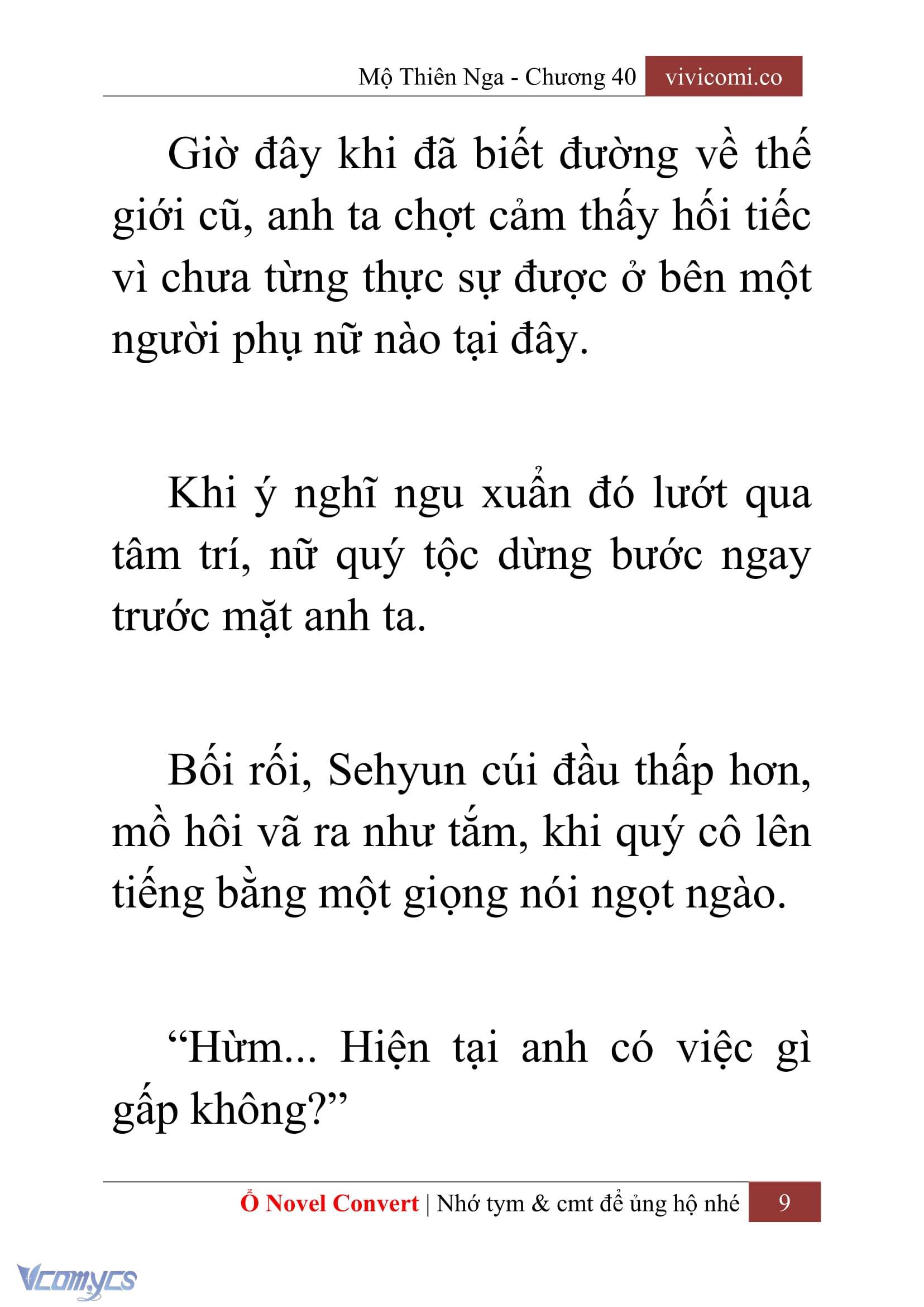 [Novel] Mộ Thiên Nga Chap 40 - Trang 2