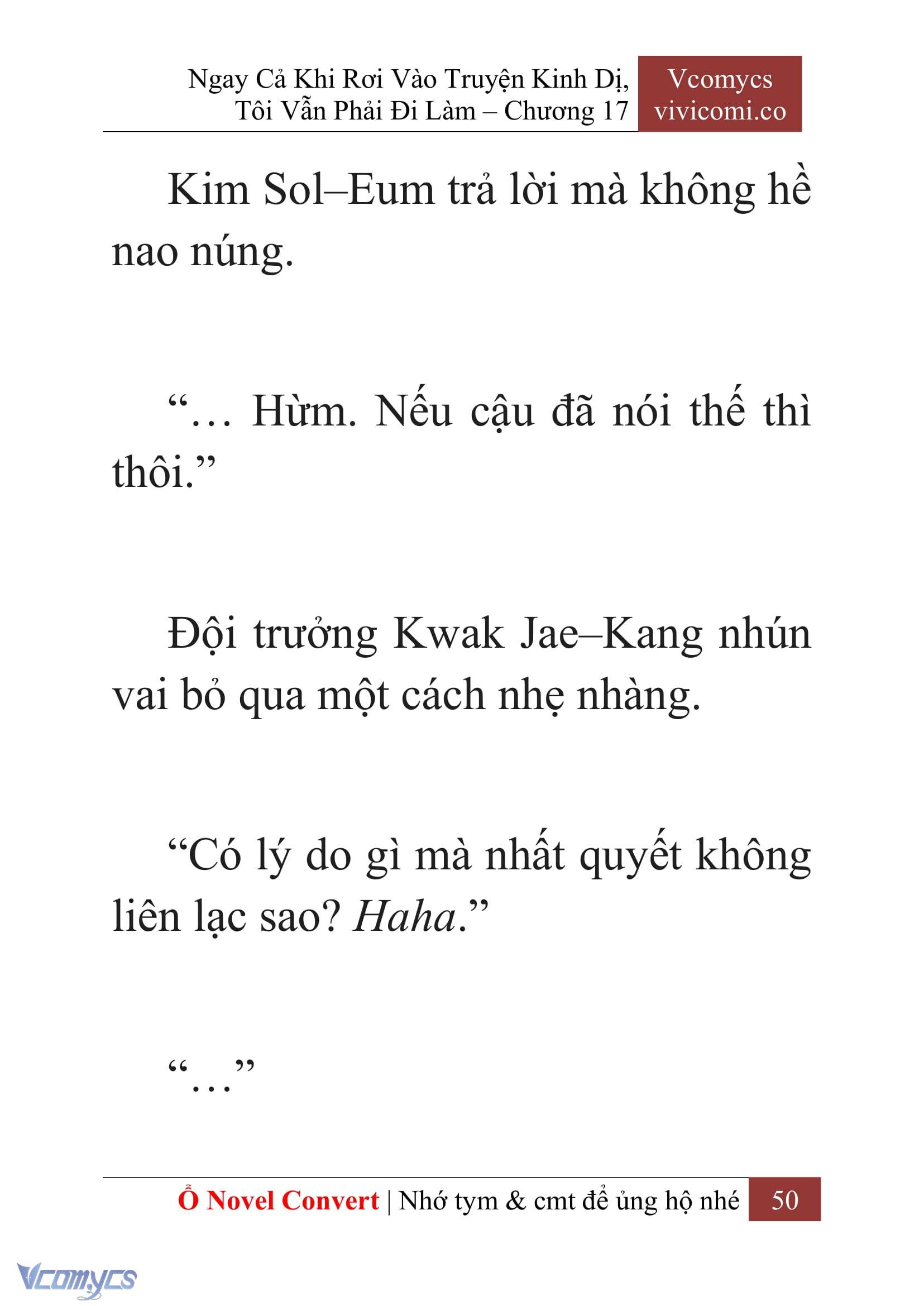 [Novel] Ngay Cả Khi Rơi Vào Truyện Kinh Dị, Tôi Vẫn Phải Đi Làm Chap 17 - Trang 2