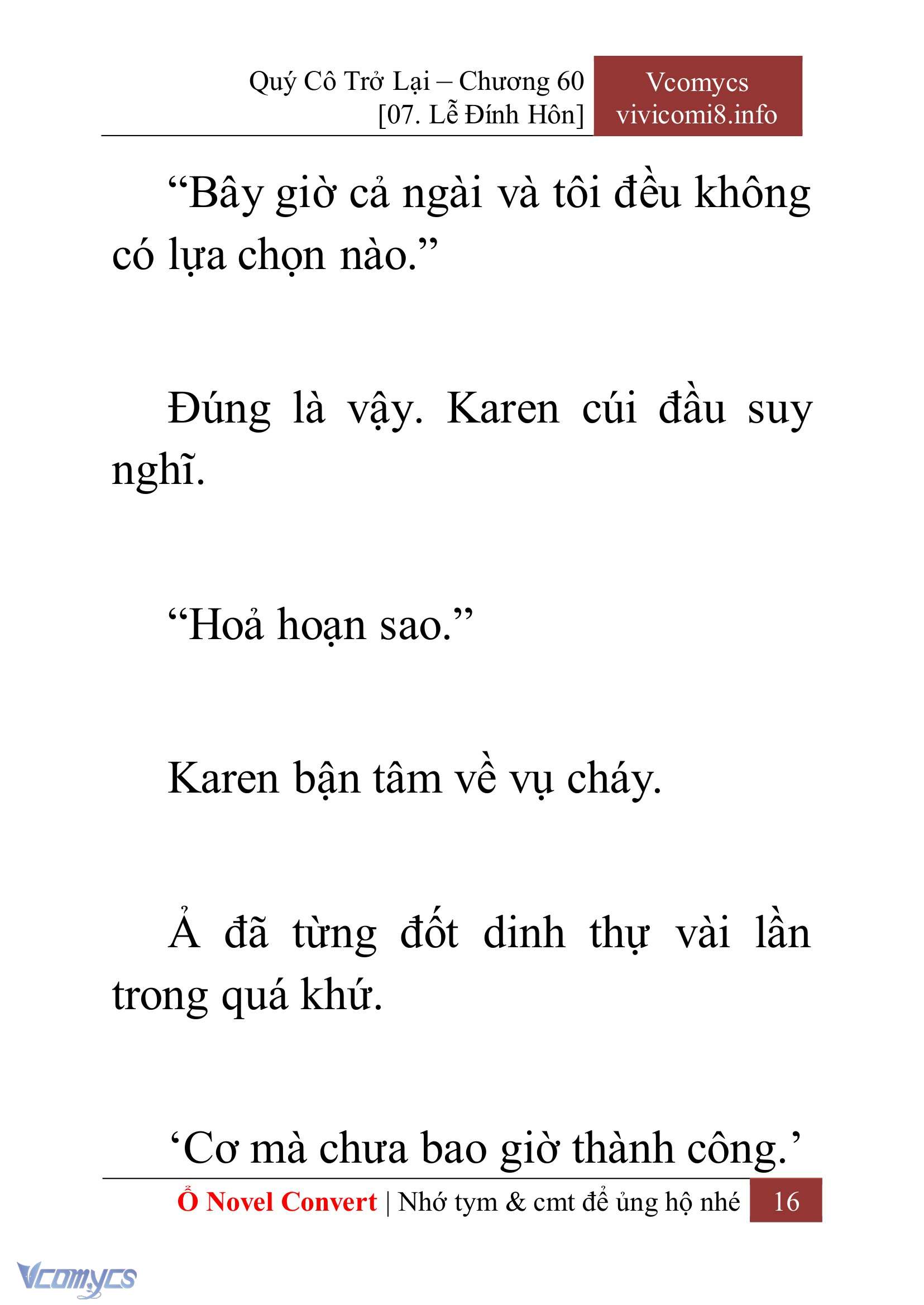 [Novel] Quý Cô Trở Lại Chap 60 - Trang 2