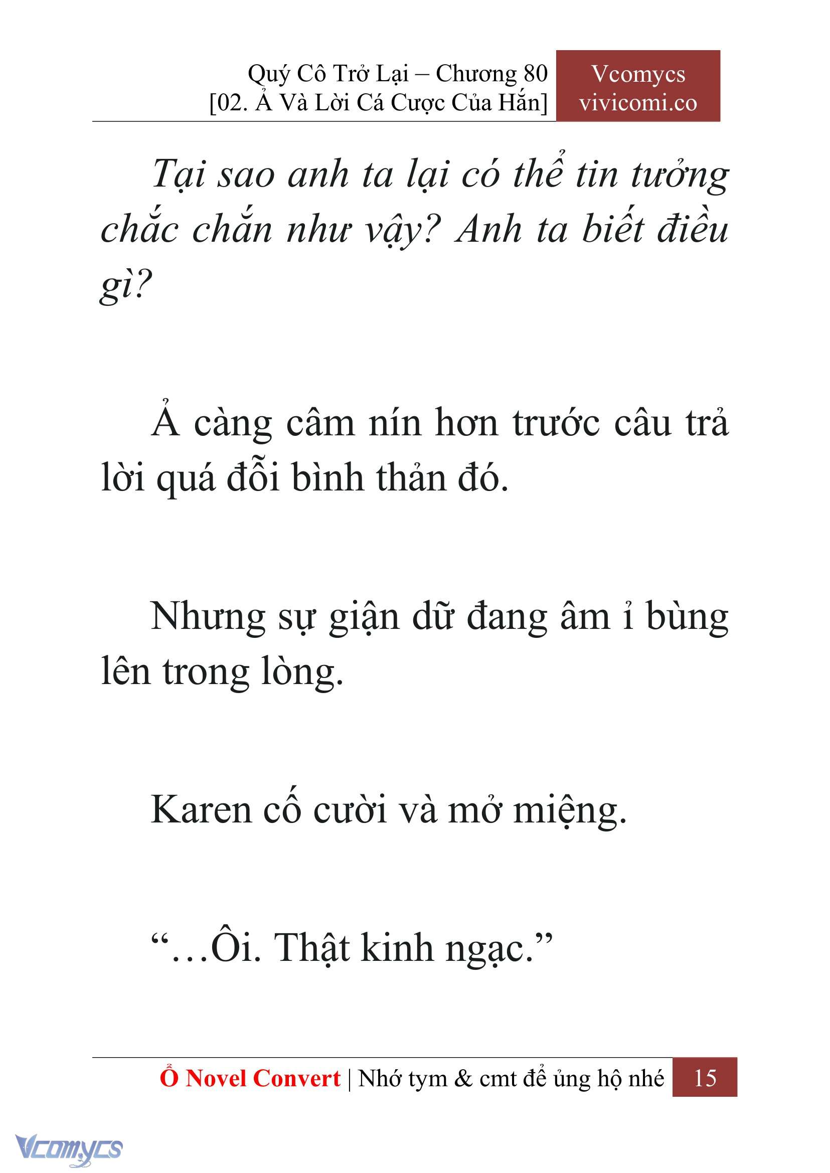 [Novel] Quý Cô Trở Lại Chap 80 - Trang 2