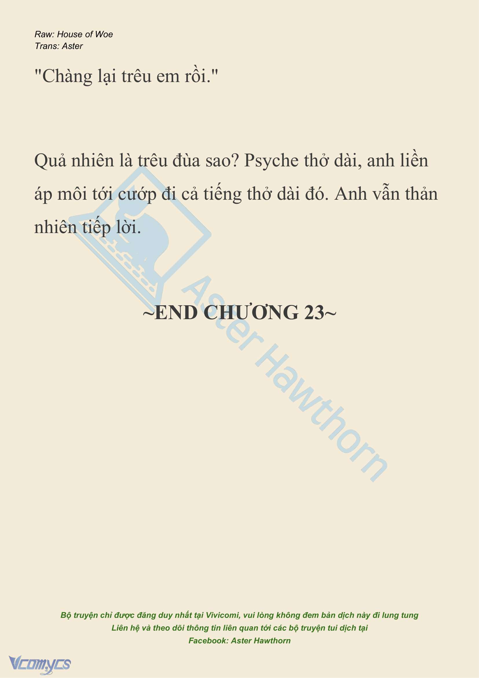 [NOVEL] Dành Cho Các Nữ Thần: Dành cho Psyche Chap 23 - Trang 2