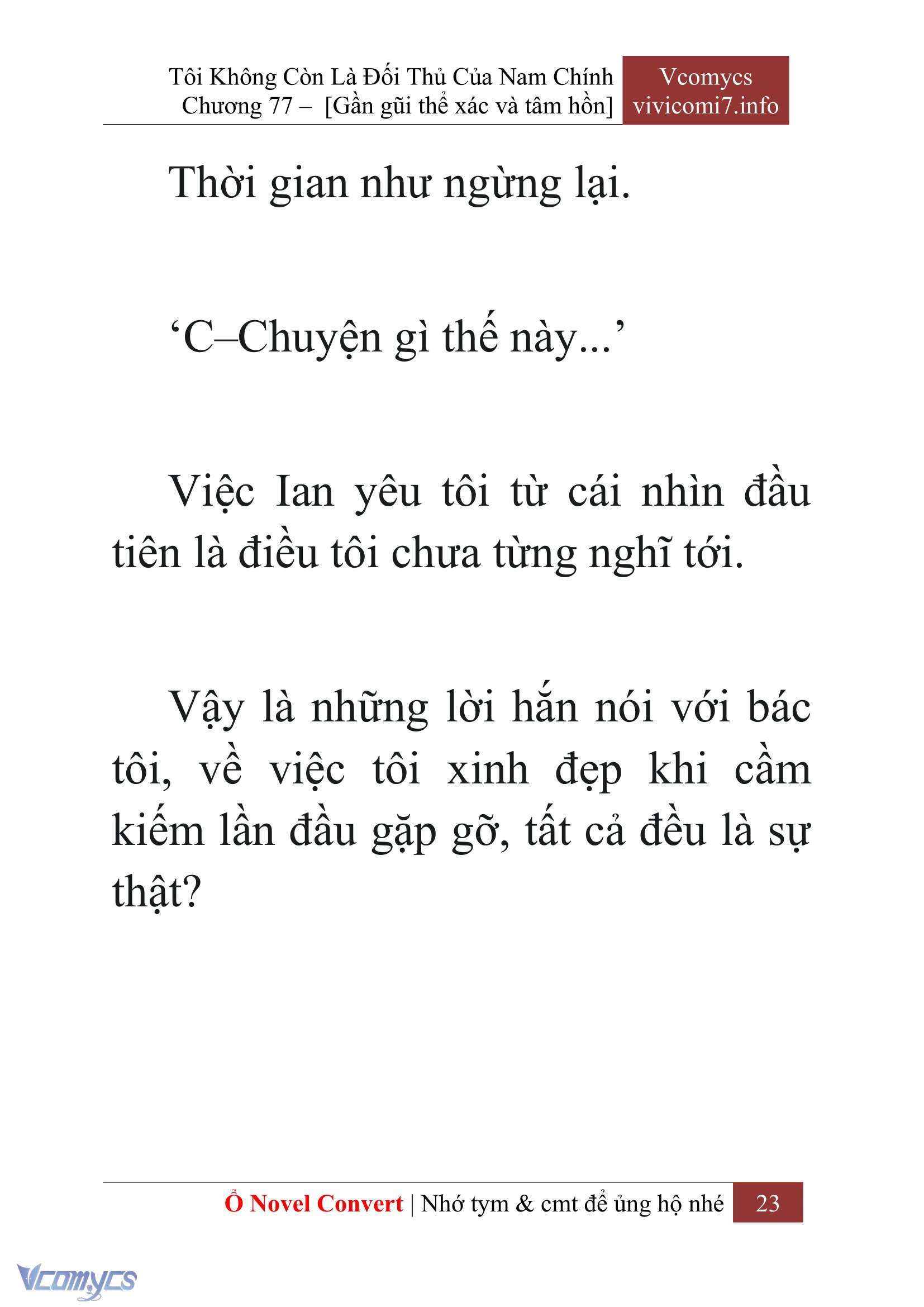 [Novel] Tôi Không Còn Là Đối Thủ Của Nam Chính Chap 77 - Trang 2