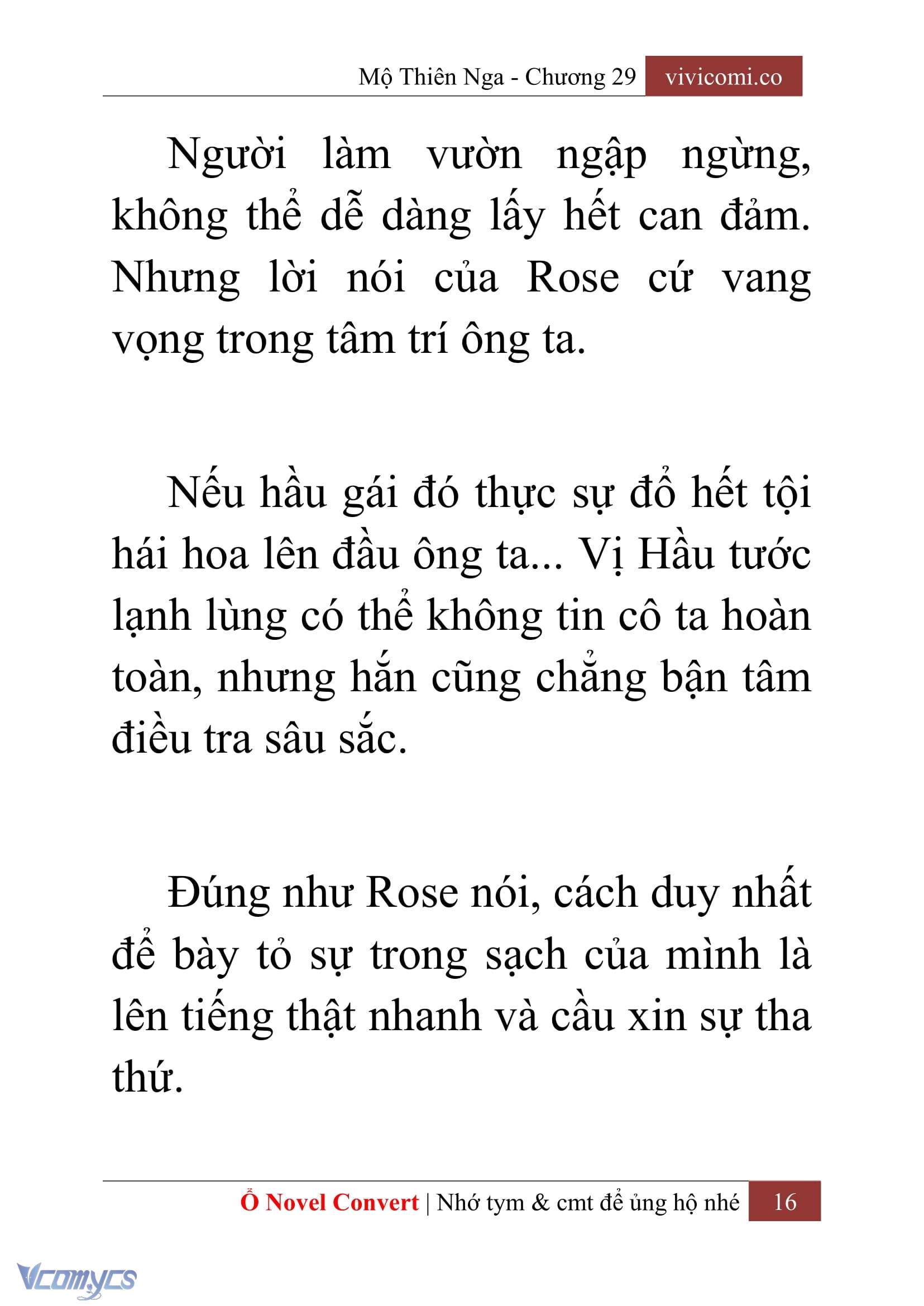 [Novel] Mộ Thiên Nga Chap 29 - Trang 2