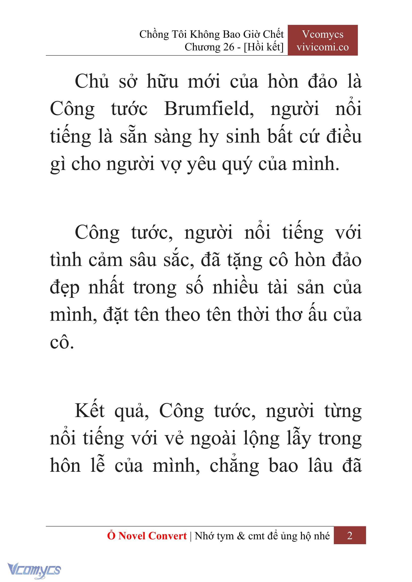 [Novel] Chồng Tôi Không Bao Giờ Chết Chap 26 - Trang 2