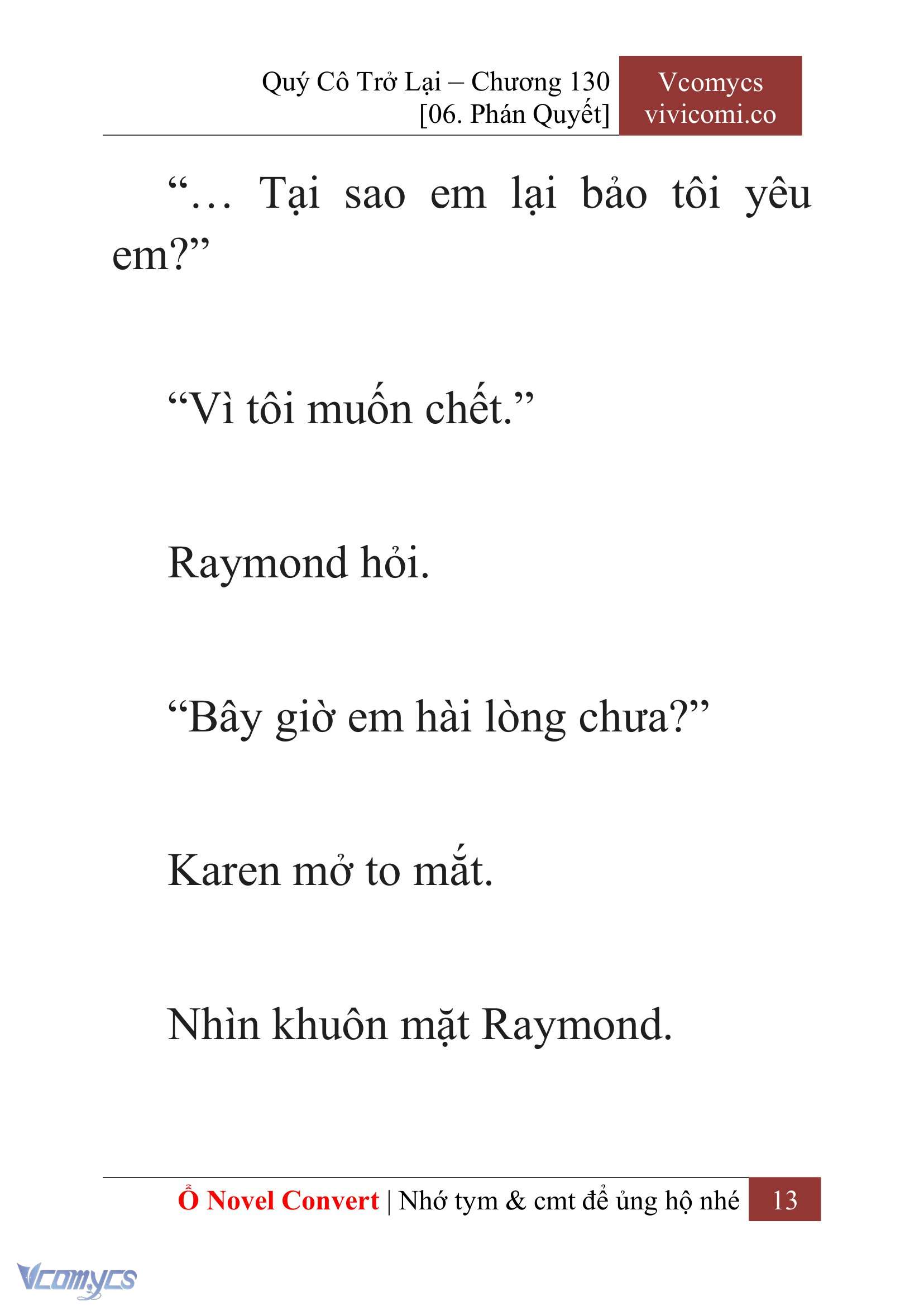 [Novel] Quý Cô Trở Lại Chap 130 - Next 