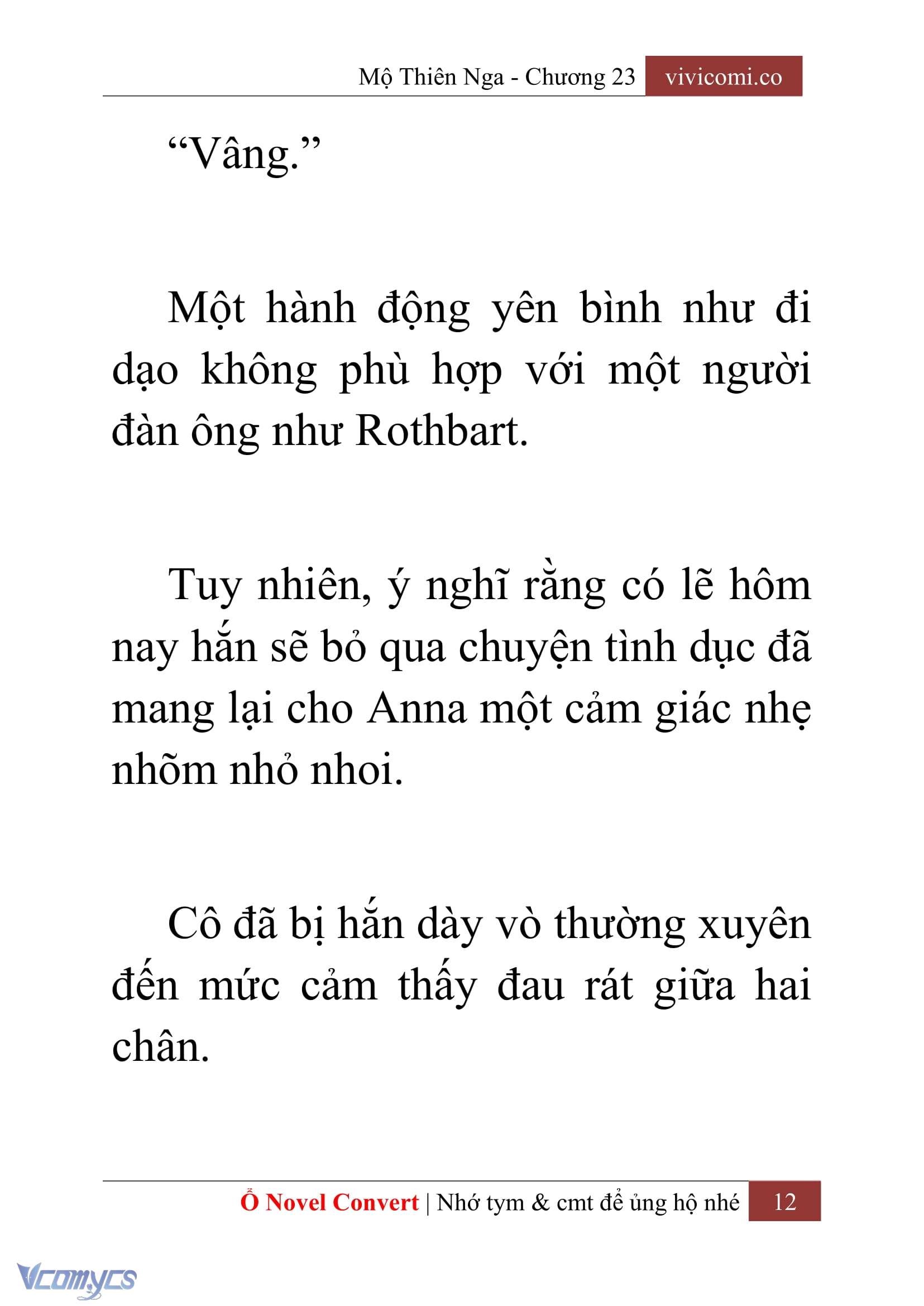 [Novel] Mộ Thiên Nga Chap 23 - Trang 2