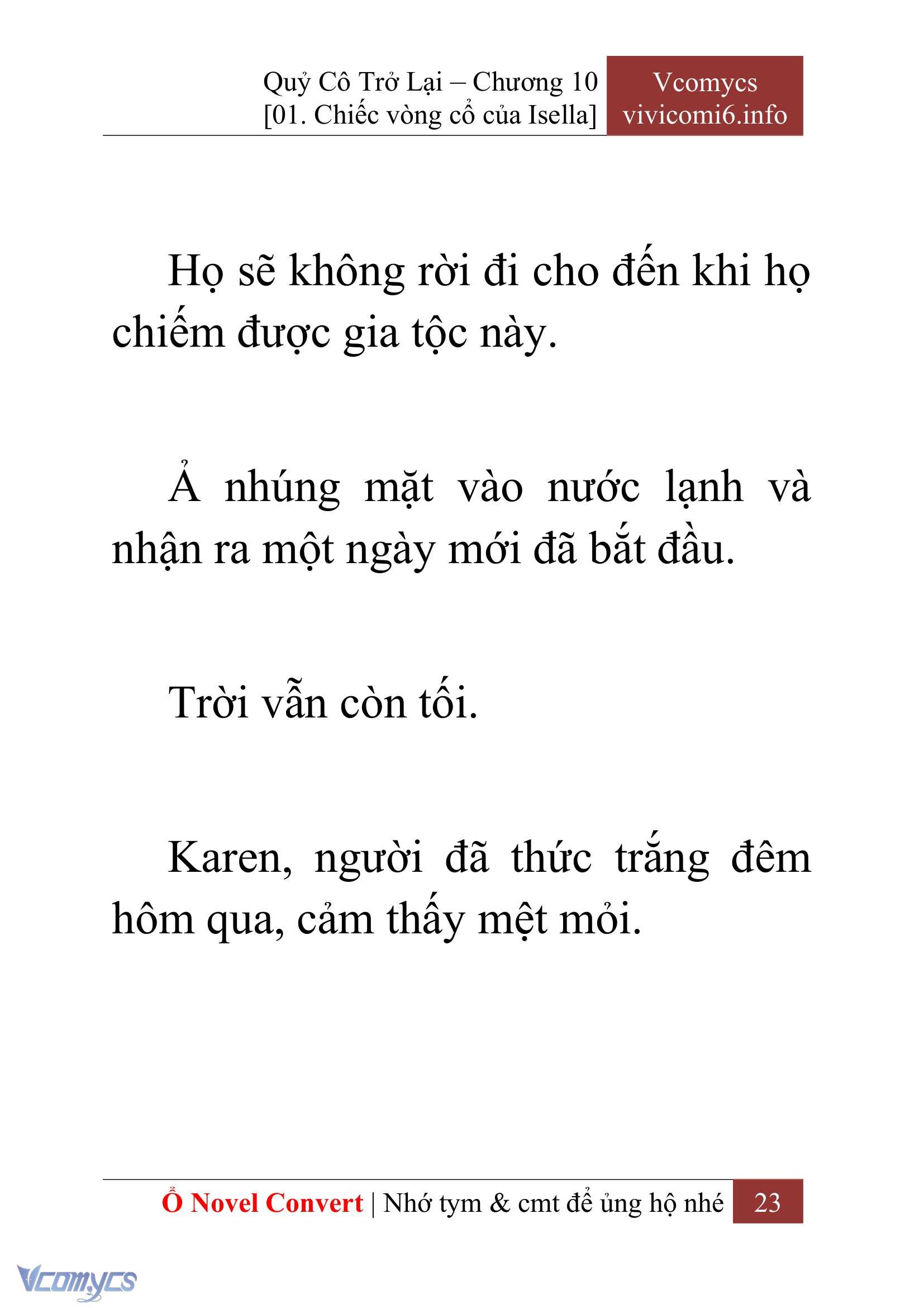 [Novel] Quý Cô Trở Lại Chap 10 - Trang 2