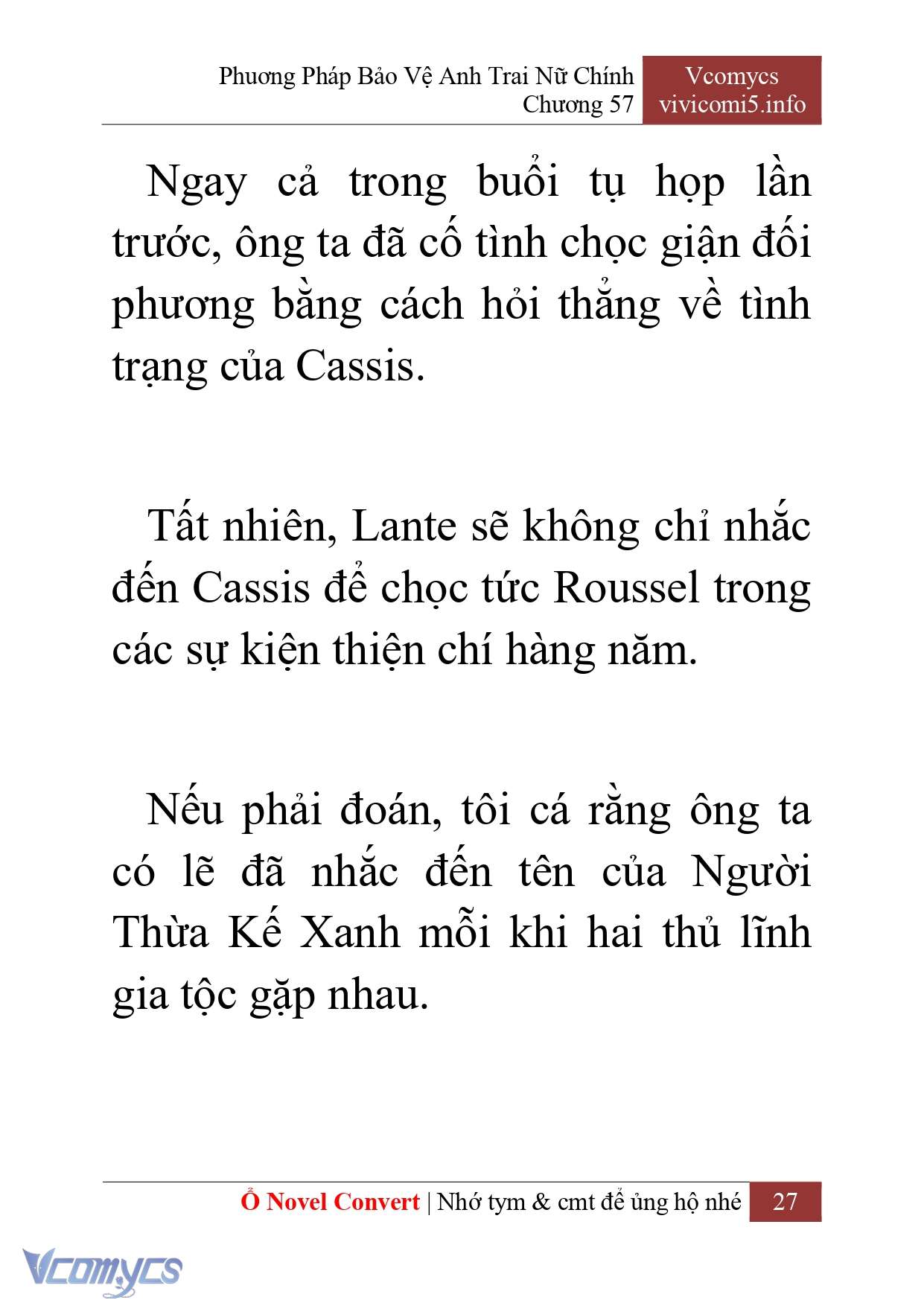 [Novel] Phương Pháp Bảo Vệ Anh Trai Nữ Chính Chap 57 - Trang 2