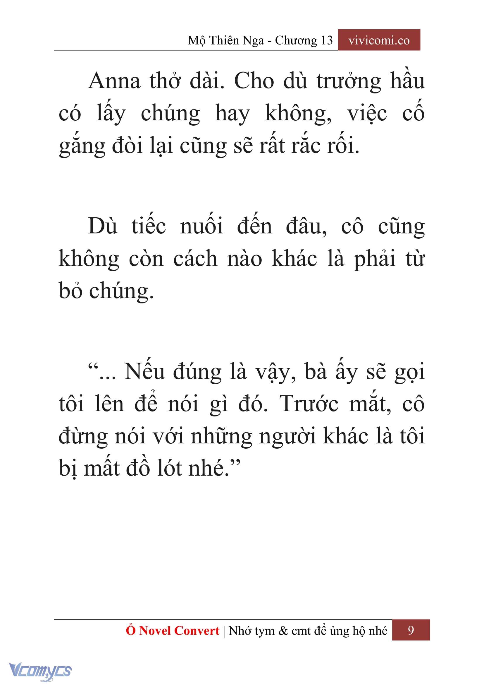 [Novel] Mộ Thiên Nga Chap 13 - Next Chap 14