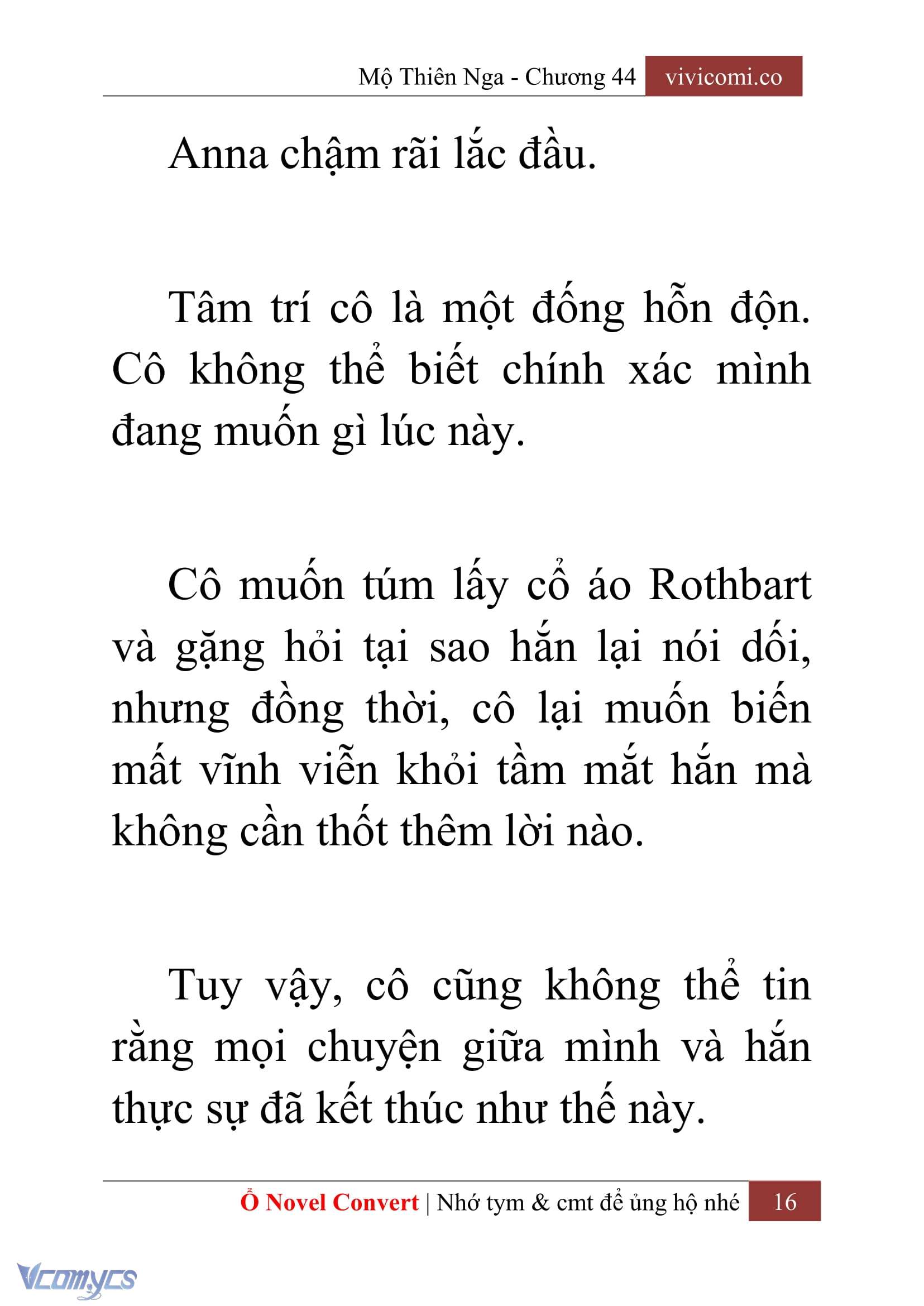 [Novel] Mộ Thiên Nga Chap 44 - Trang 2