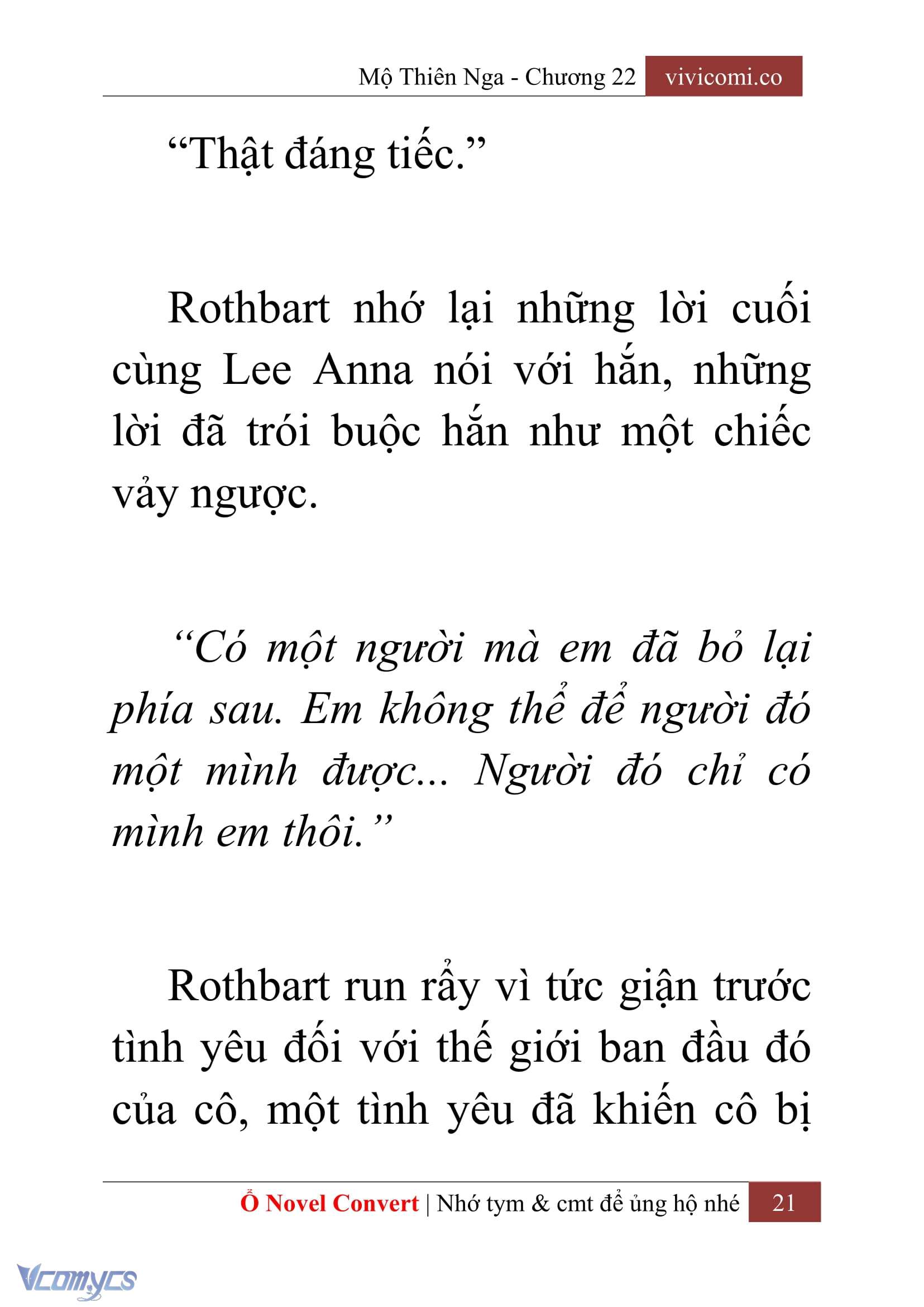 [Novel] Mộ Thiên Nga Chap 22 - Trang 2