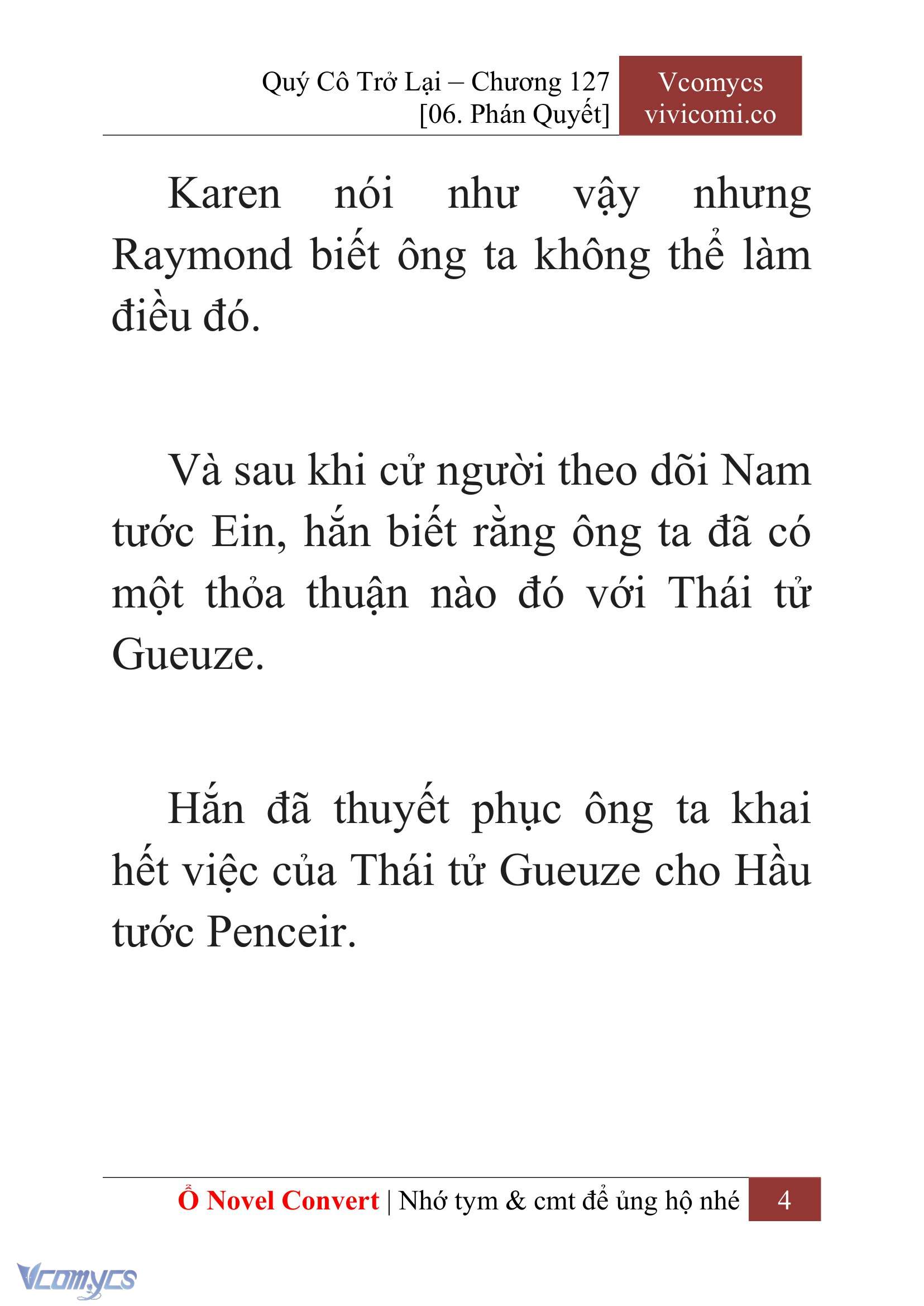 [Novel] Quý Cô Trở Lại Chap 127 - Next Chap 128