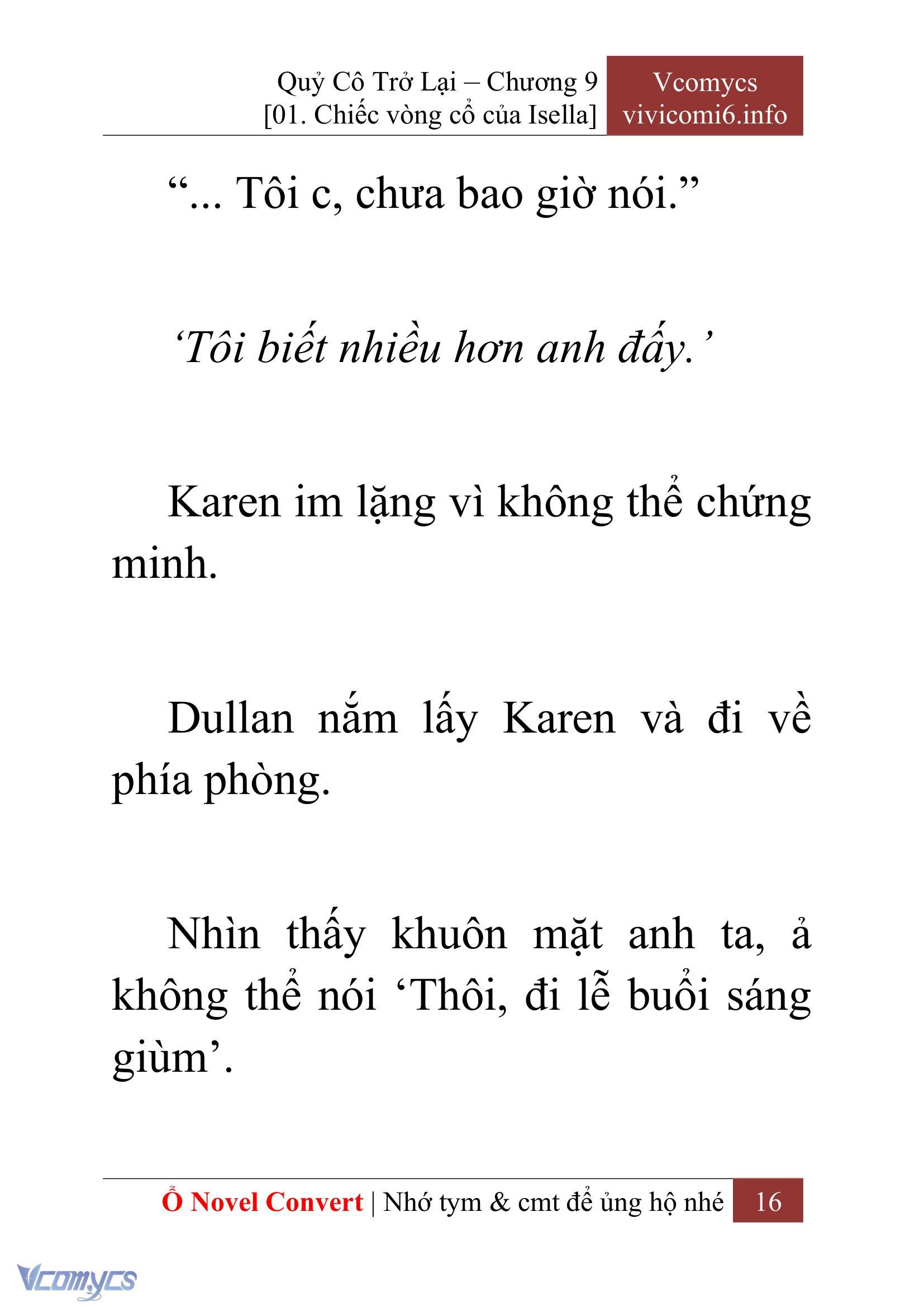 [Novel] Quý Cô Trở Lại Chap 9 - Next Chap 10