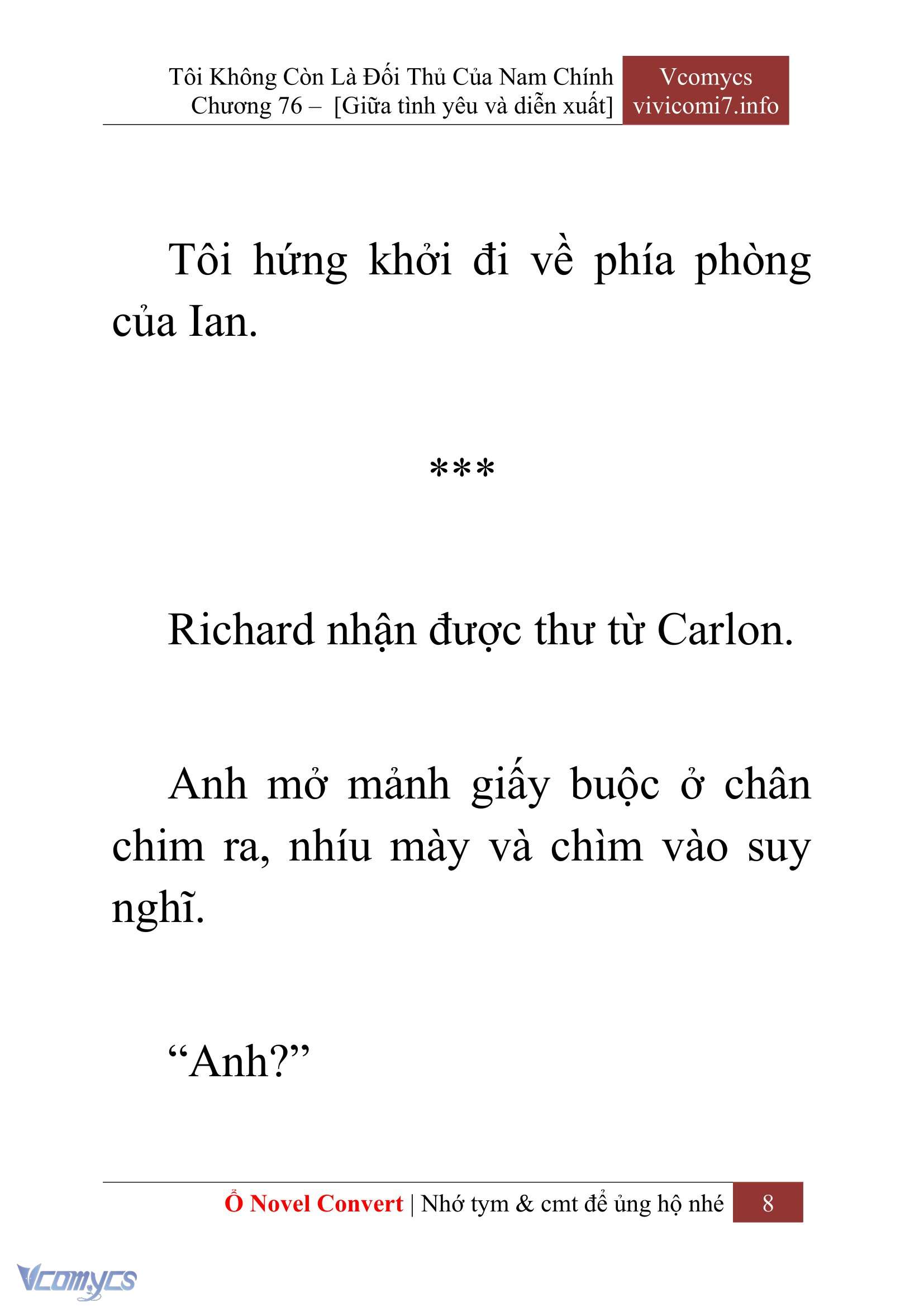 [Novel] Tôi Không Còn Là Đối Thủ Của Nam Chính Chap 76 - Trang 2