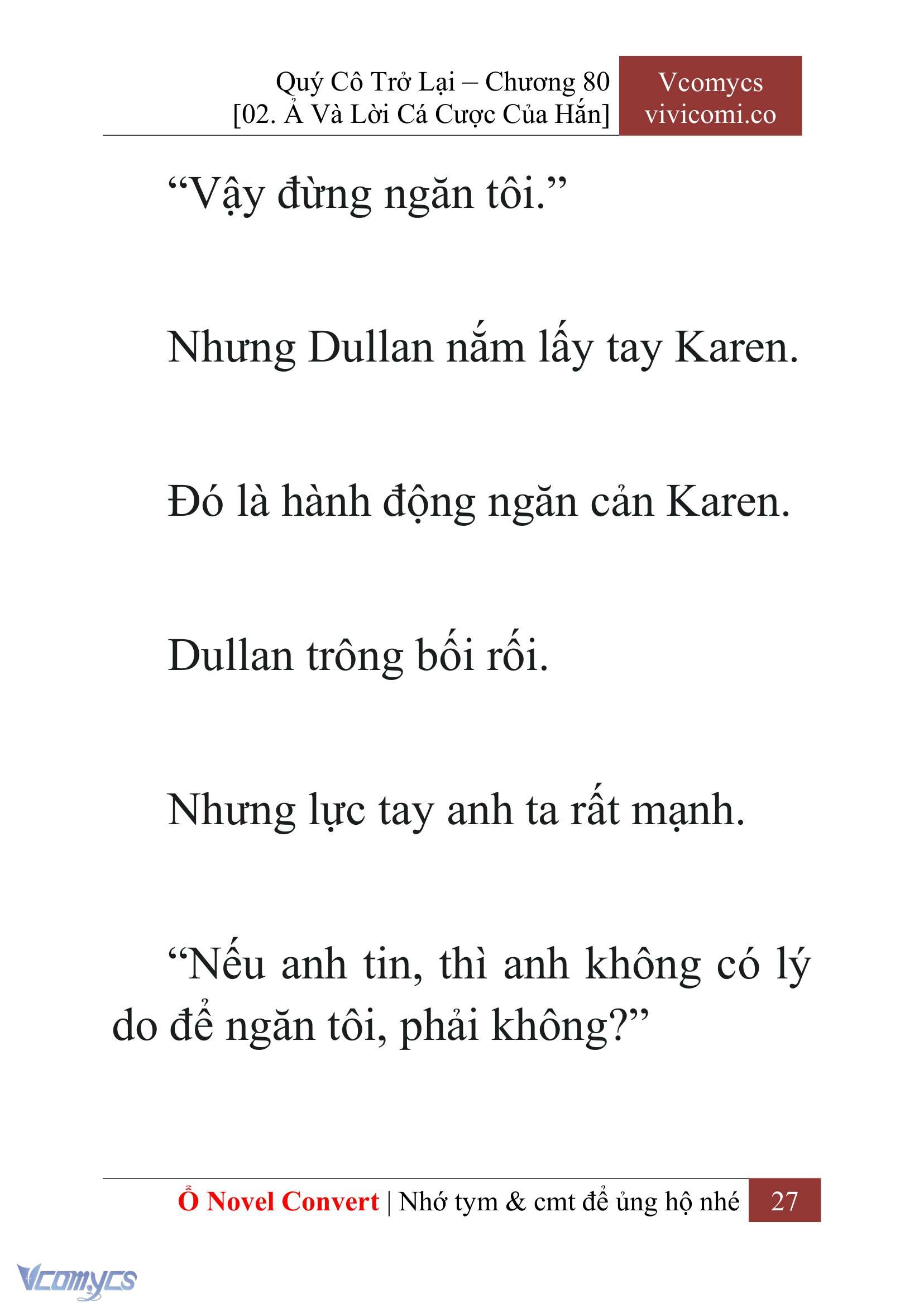 [Novel] Quý Cô Trở Lại Chap 80 - Trang 2