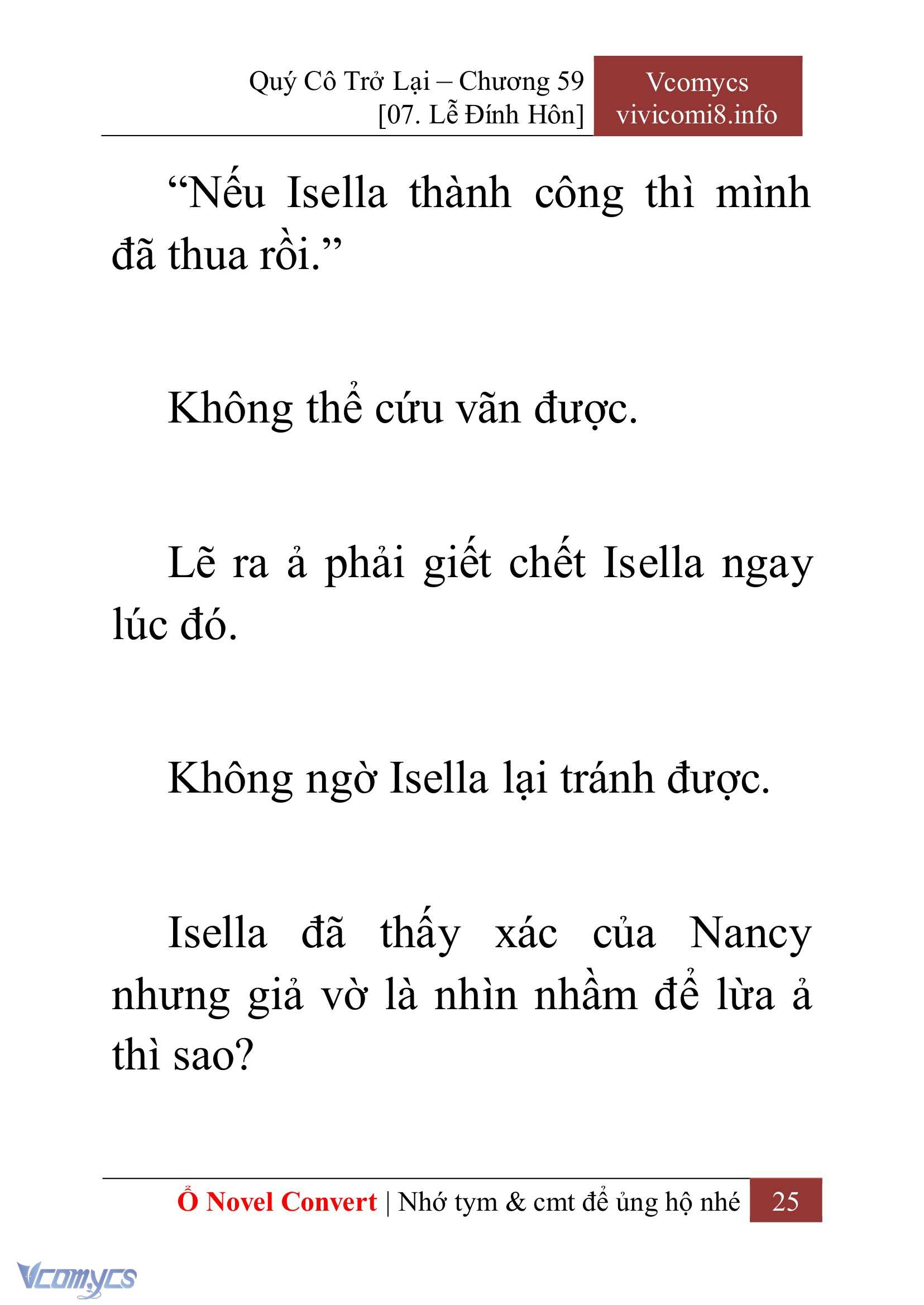 [Novel] Quý Cô Trở Lại Chap 59 - Trang 2