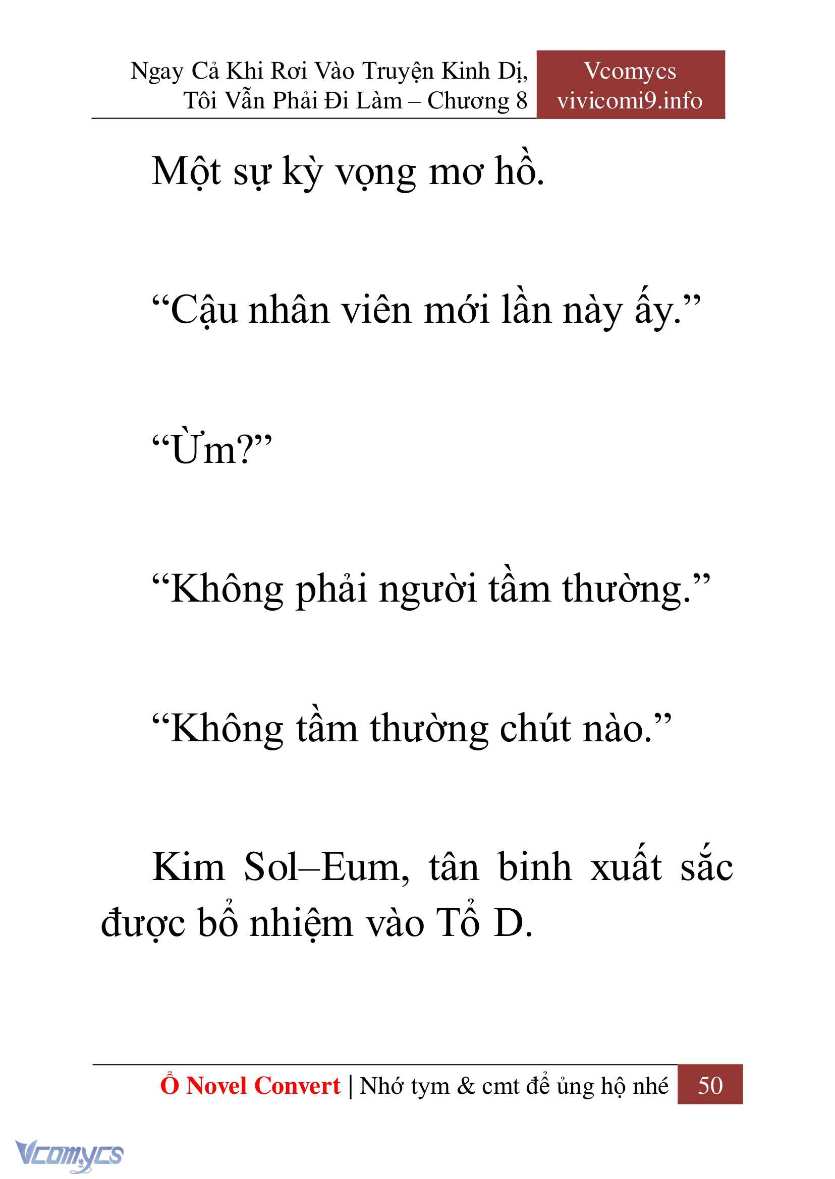 [Novel] Ngay Cả Khi Rơi Vào Truyện Kinh Dị, Tôi Vẫn Phải Đi Làm Chap 8 - Trang 2