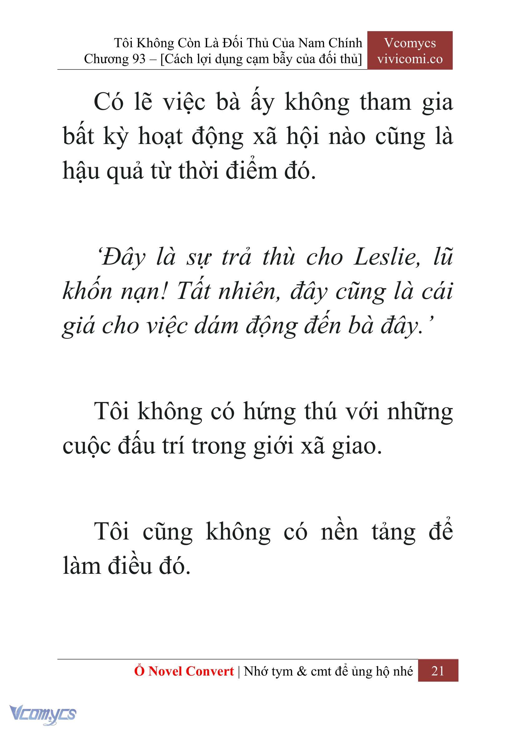 [Novel] Tôi Không Còn Là Đối Thủ Của Nam Chính Chap 93 - Trang 2
