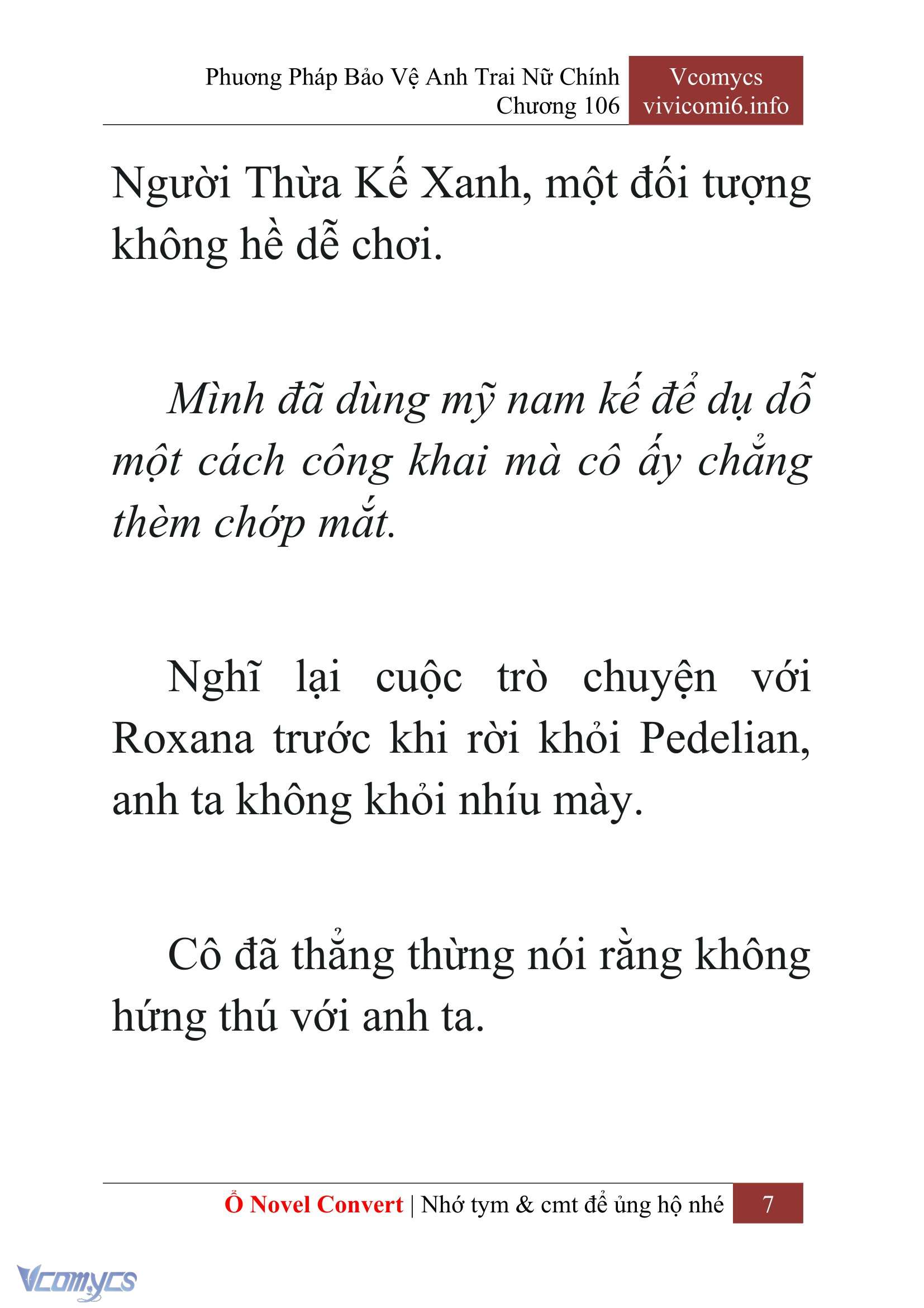 [Novel] Phương Pháp Bảo Vệ Anh Trai Nữ Chính Chap 106 - Trang 2