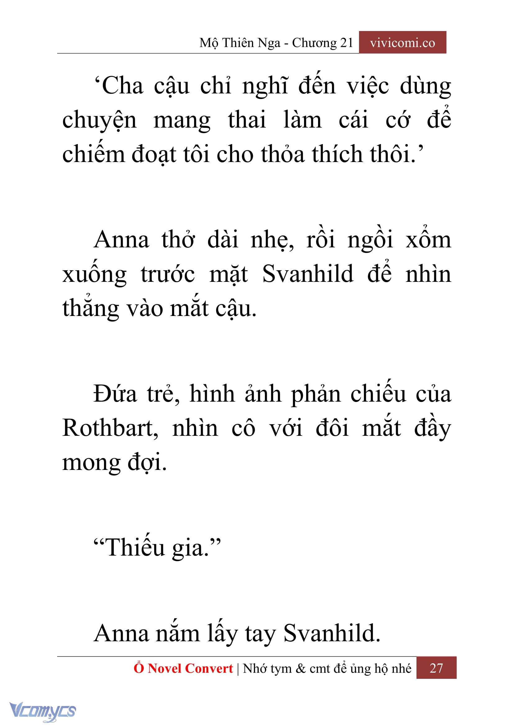 [Novel] Mộ Thiên Nga Chap 21 - Trang 2