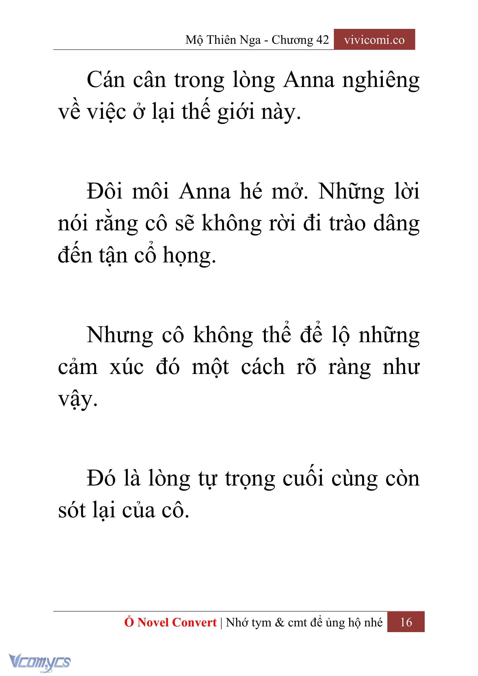 [Novel] Mộ Thiên Nga Chap 42 - Trang 2