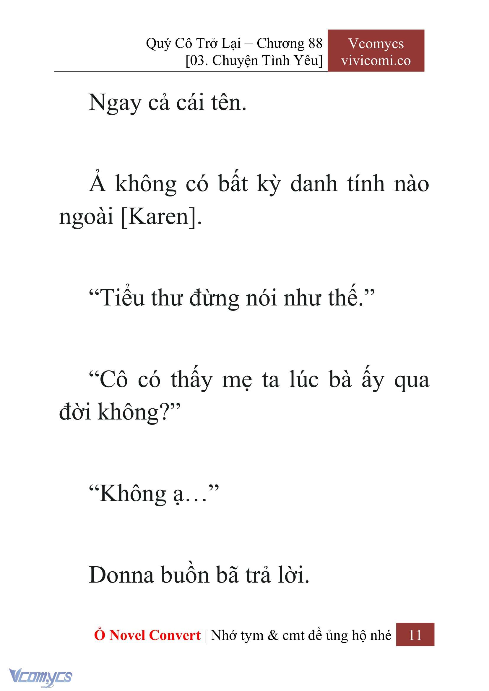 [Novel] Quý Cô Trở Lại Chap 88 - Trang 2