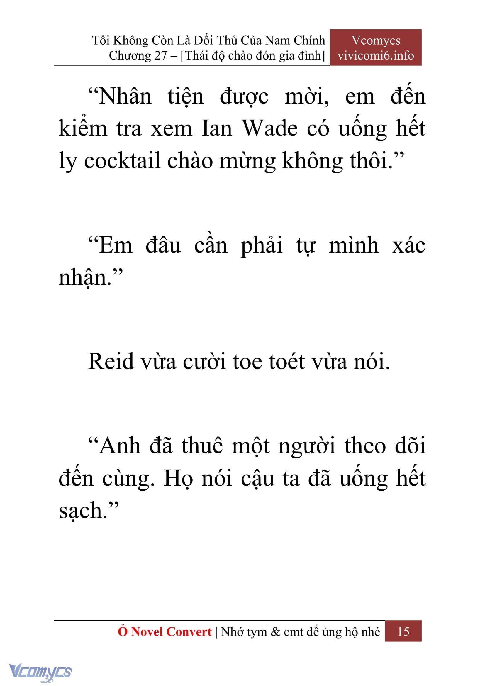 [Novel] Tôi Không Còn Là Đối Thủ Của Nam Chính Chap 27 - Trang 2