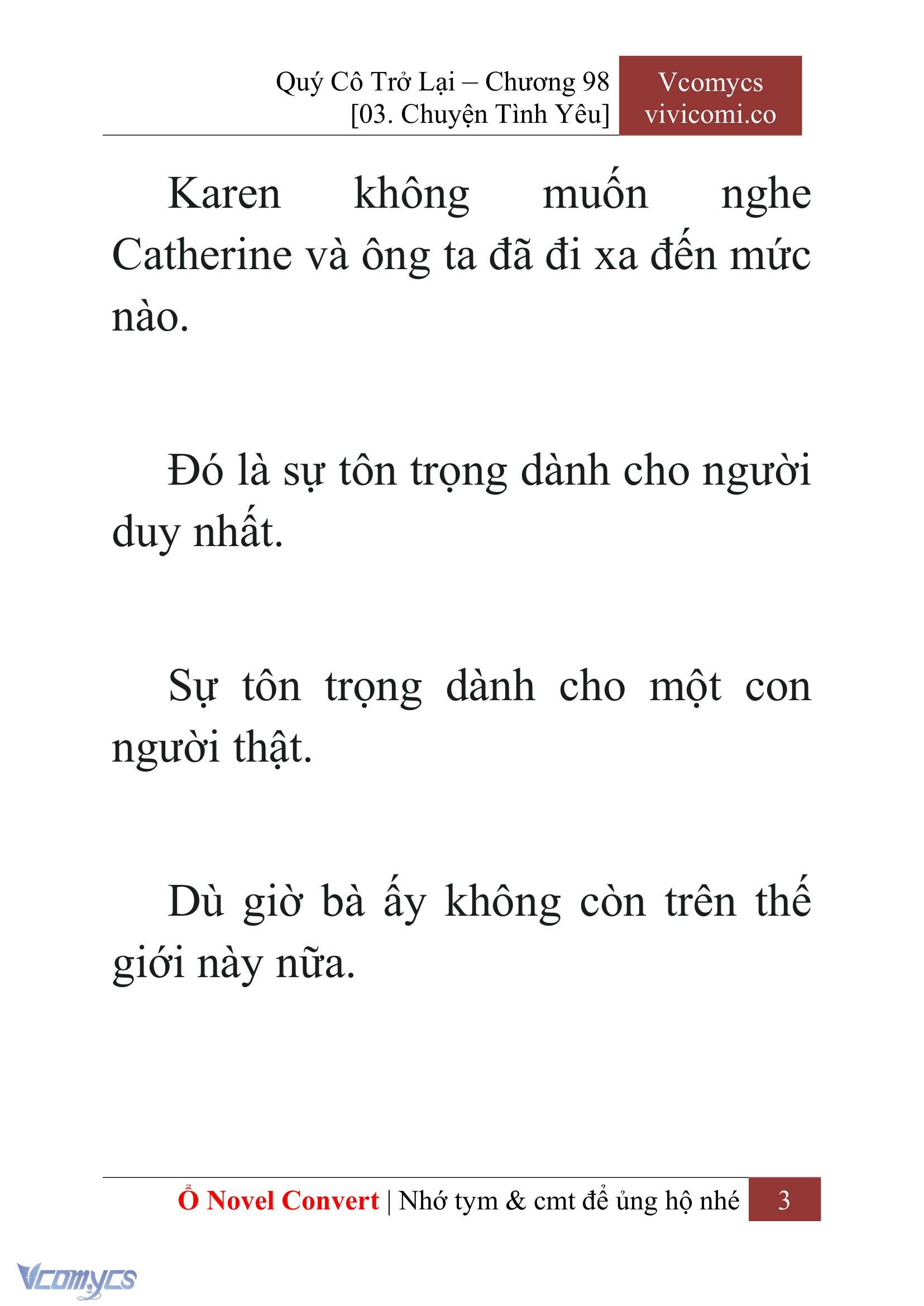 [Novel] Quý Cô Trở Lại Chap 98 - Trang 2