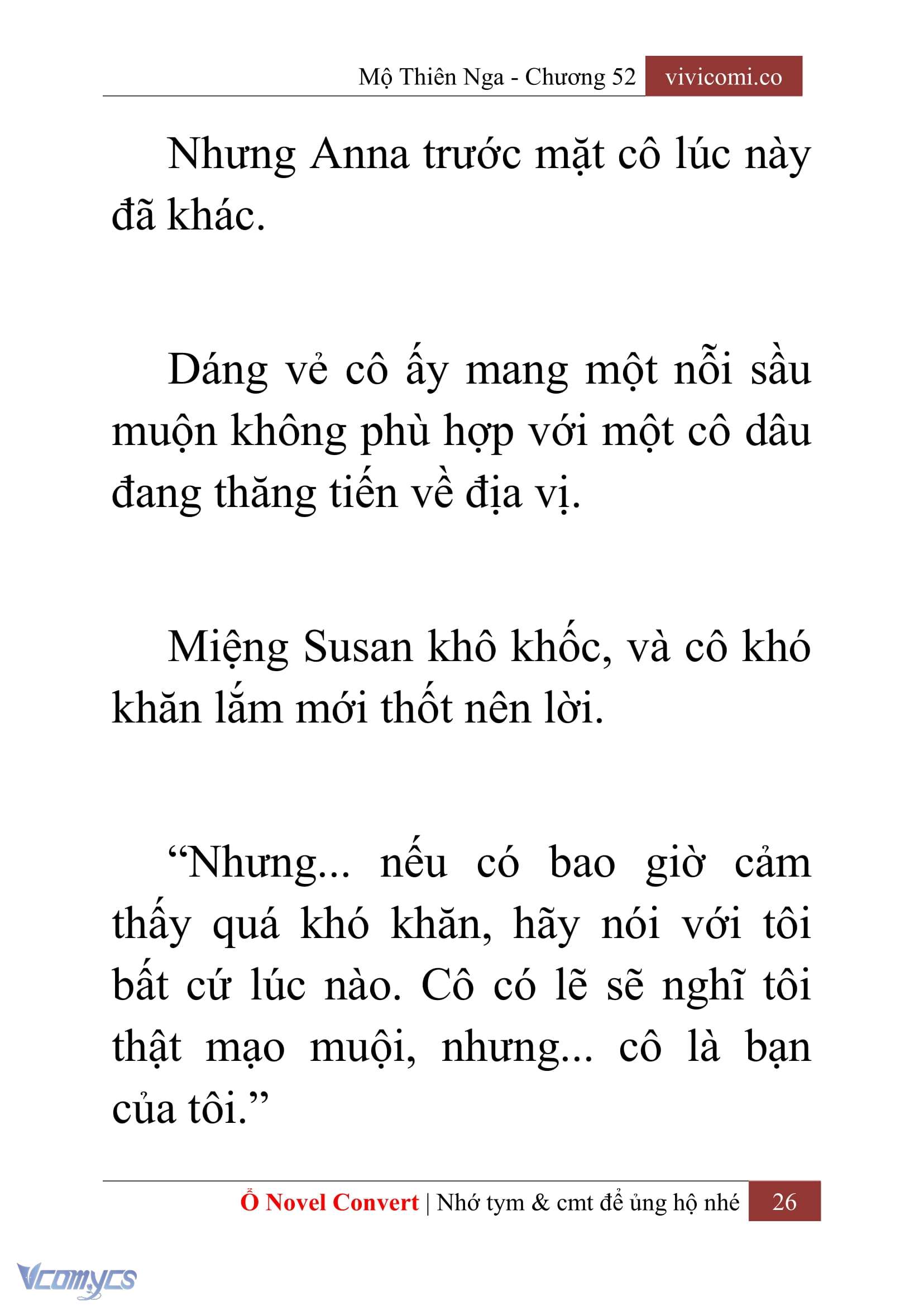 [Novel] Mộ Thiên Nga Chap 52 - Next Chap 53