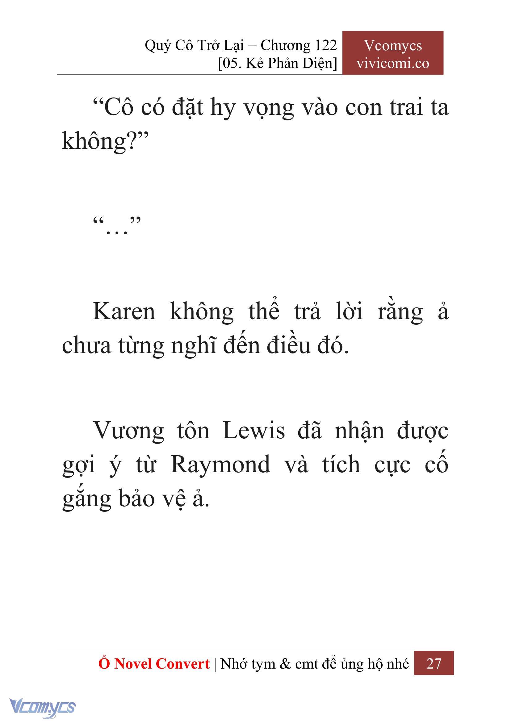 [Novel] Quý Cô Trở Lại Chap 122 - Trang 2