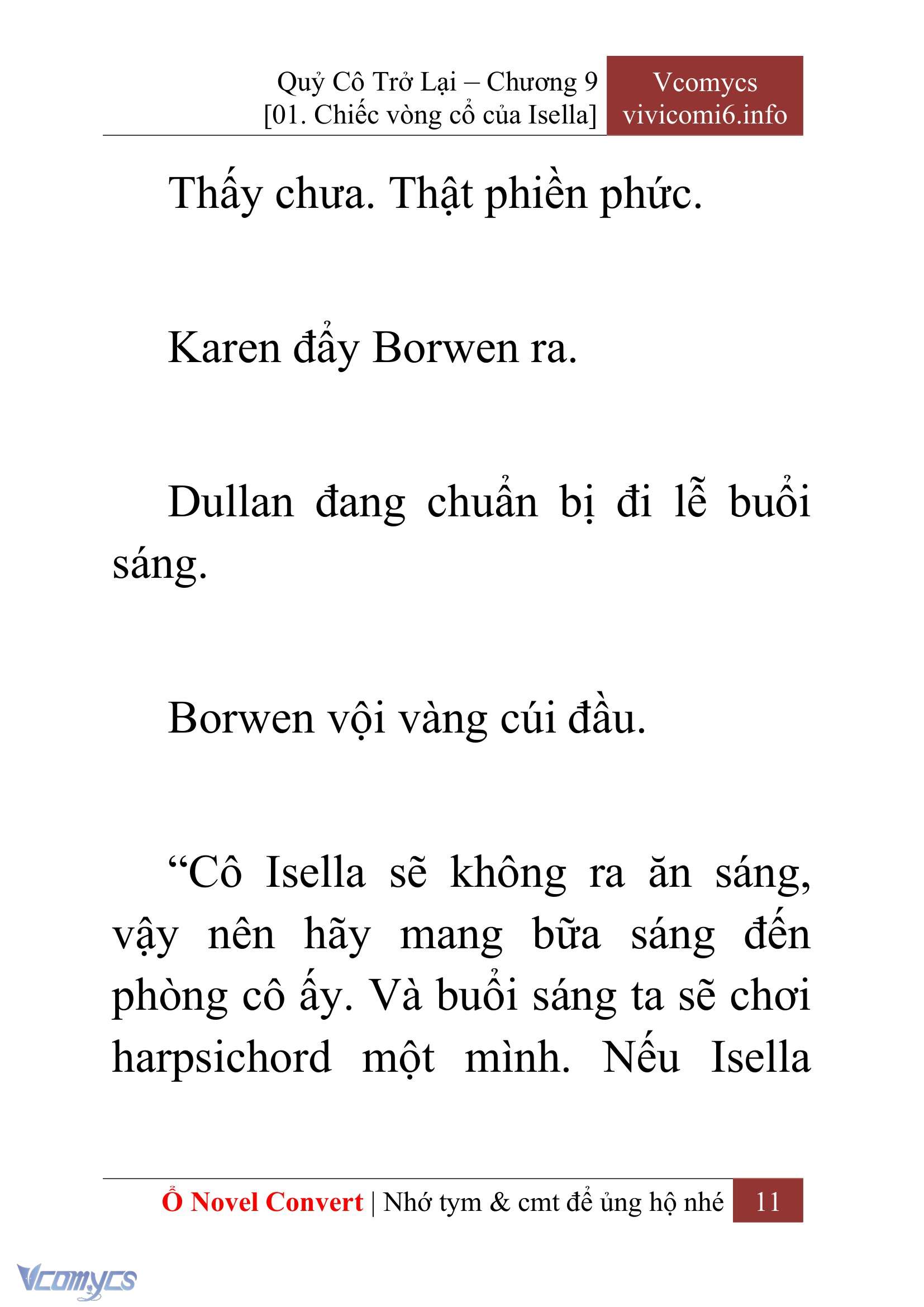 [Novel] Quý Cô Trở Lại Chap 9 - Next Chap 10