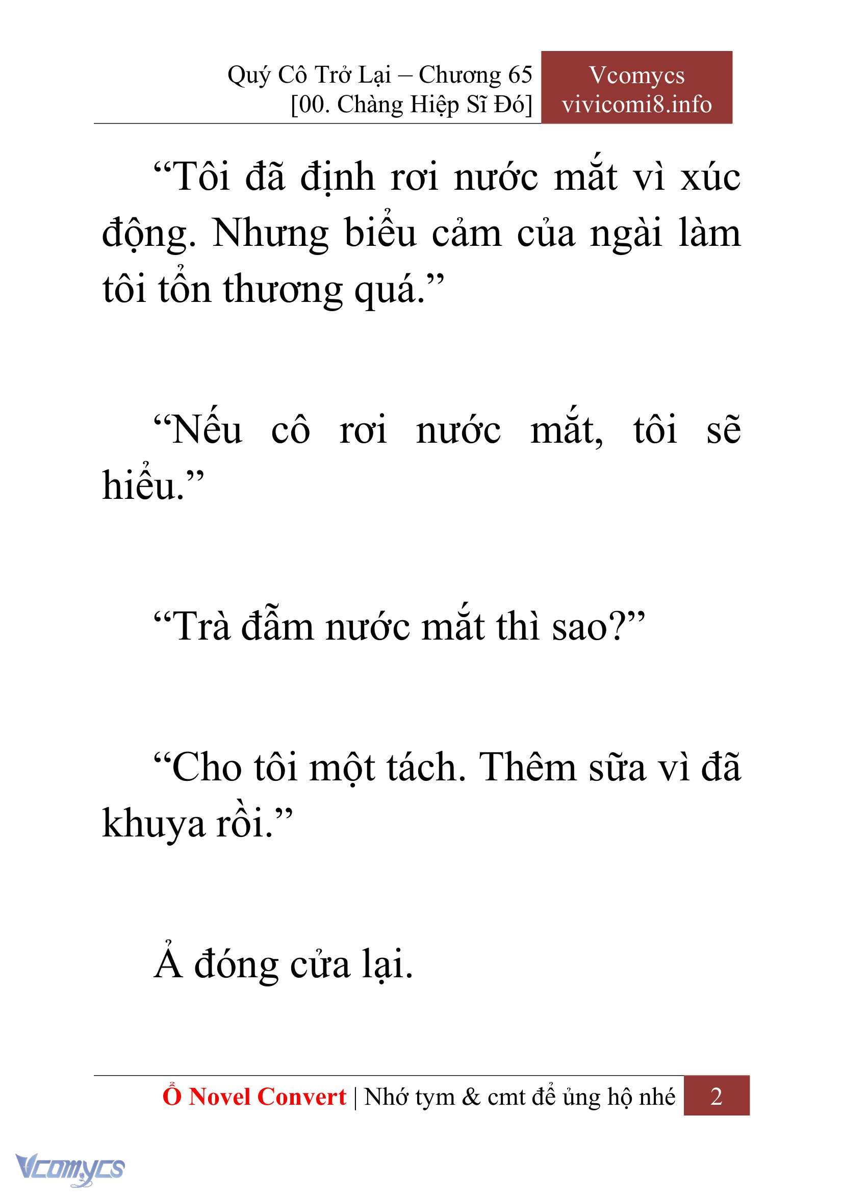 [Novel] Quý Cô Trở Lại Chap 65 - Trang 2