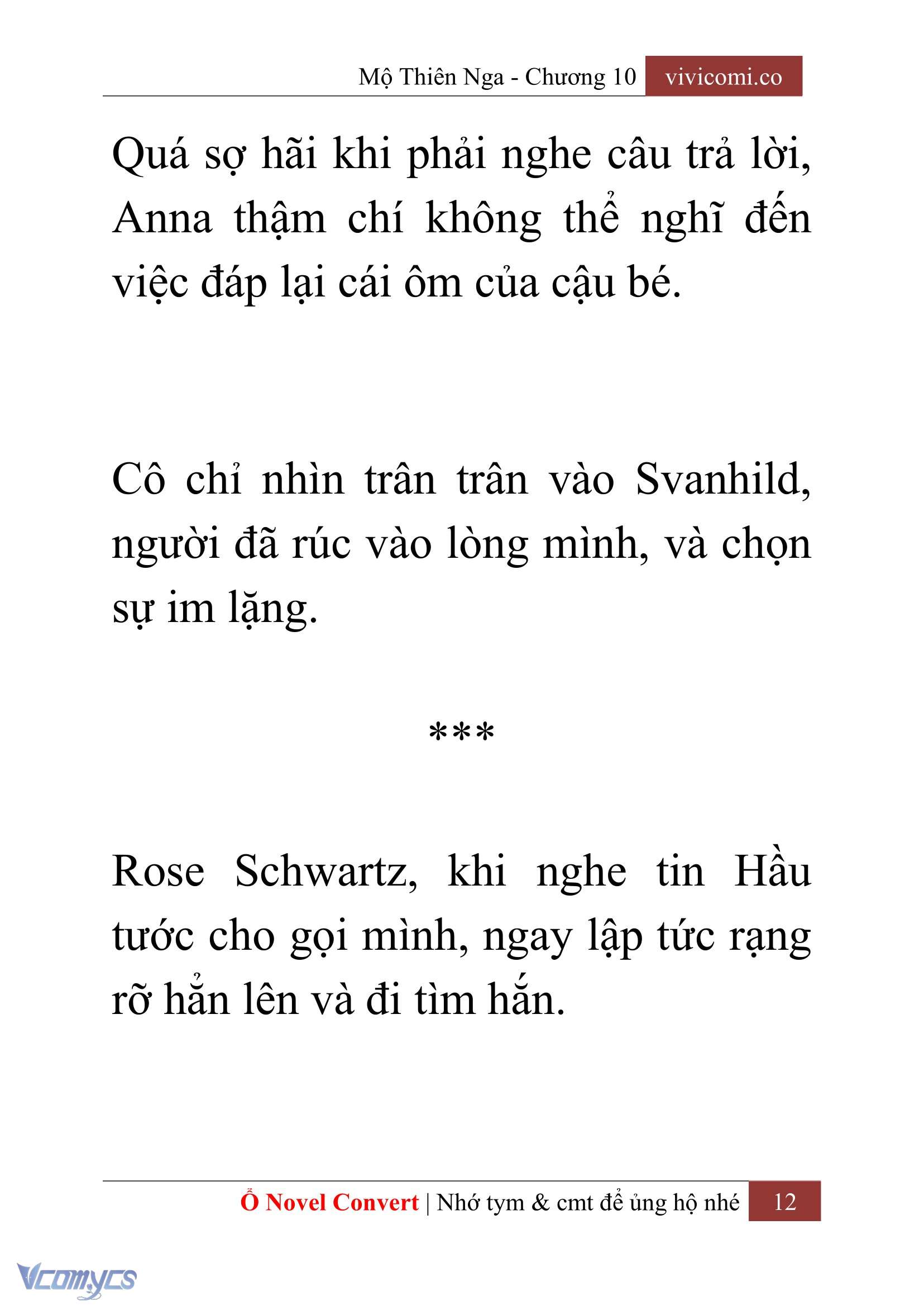 [Novel] Mộ Thiên Nga Chap 10 - Trang 2