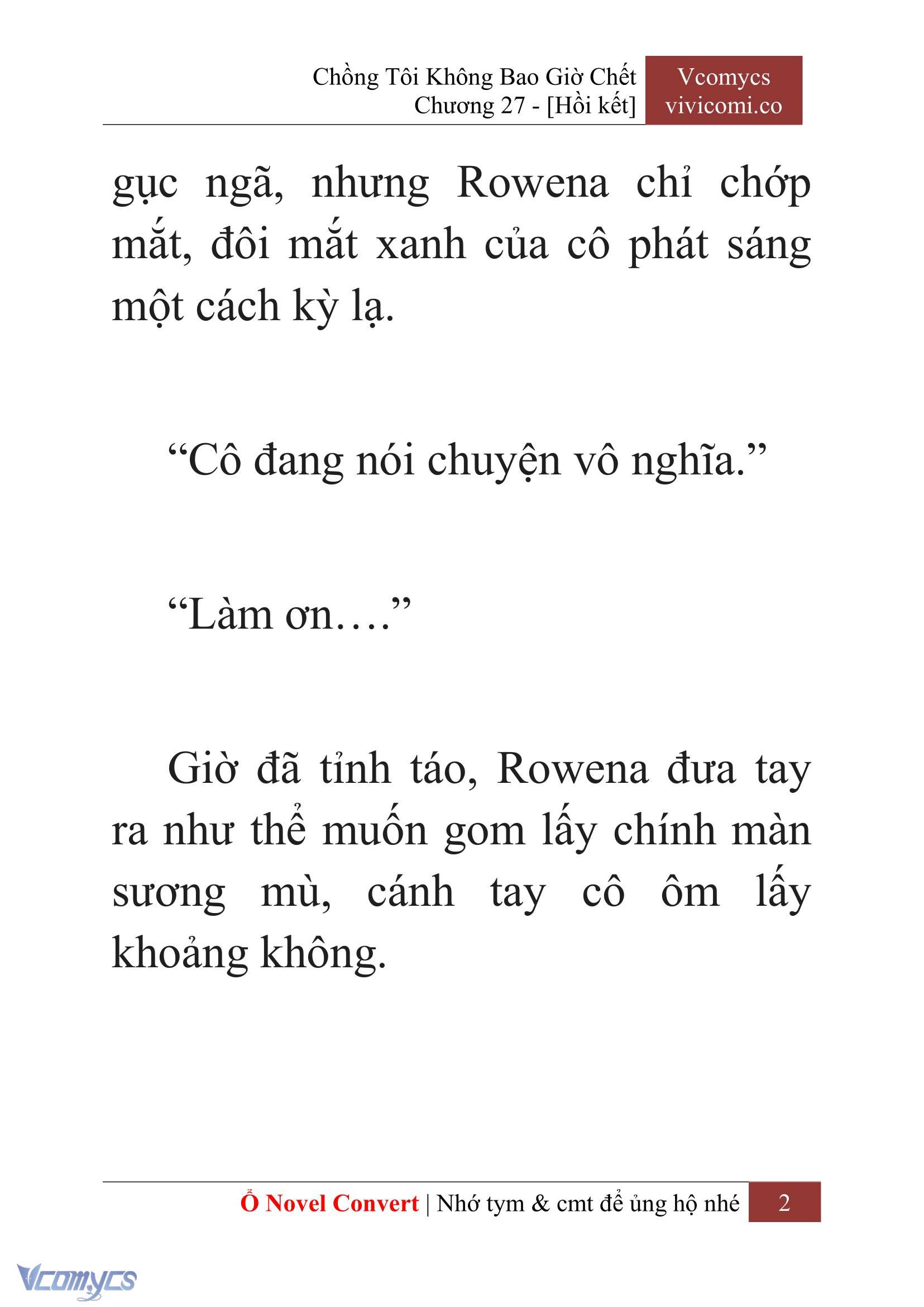 [Novel] Chồng Tôi Không Bao Giờ Chết Chap 27 - Trang 2