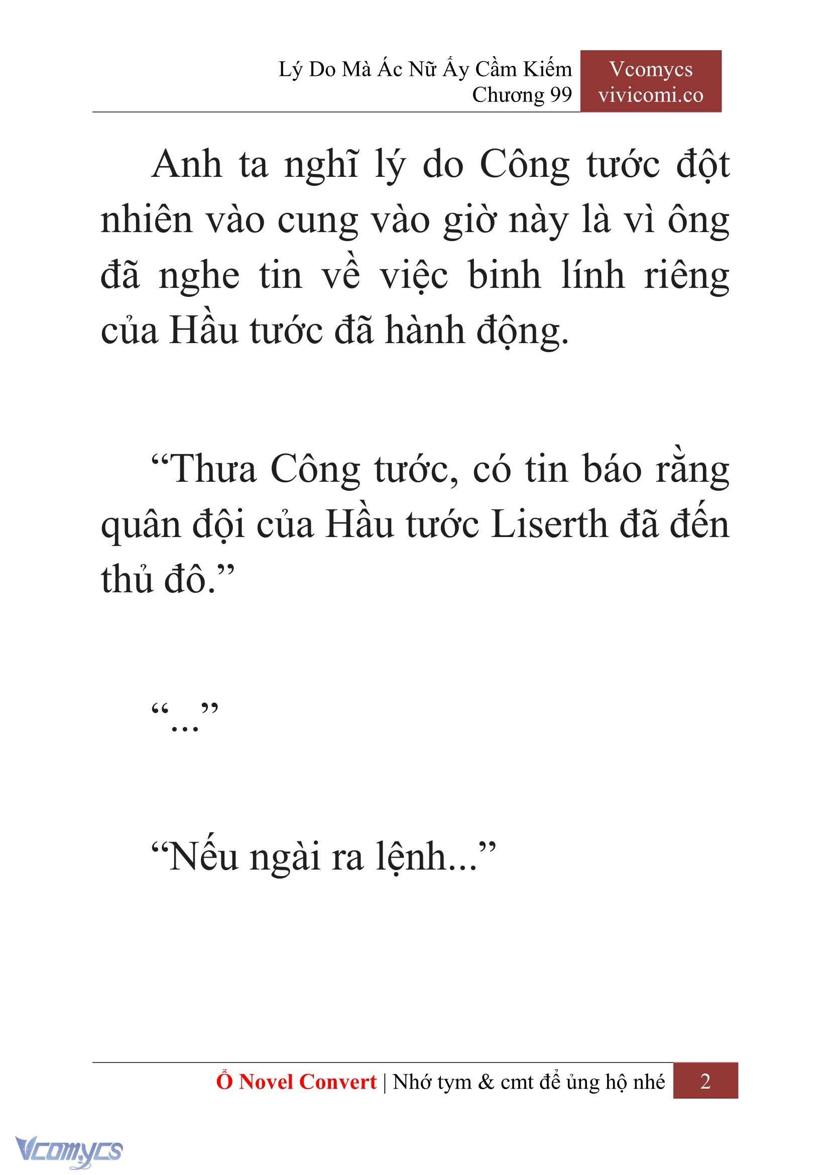 [Novel] Lý Do Mà Ác Nữ Ấy Cầm Kiếm Chap 99 - Trang 2