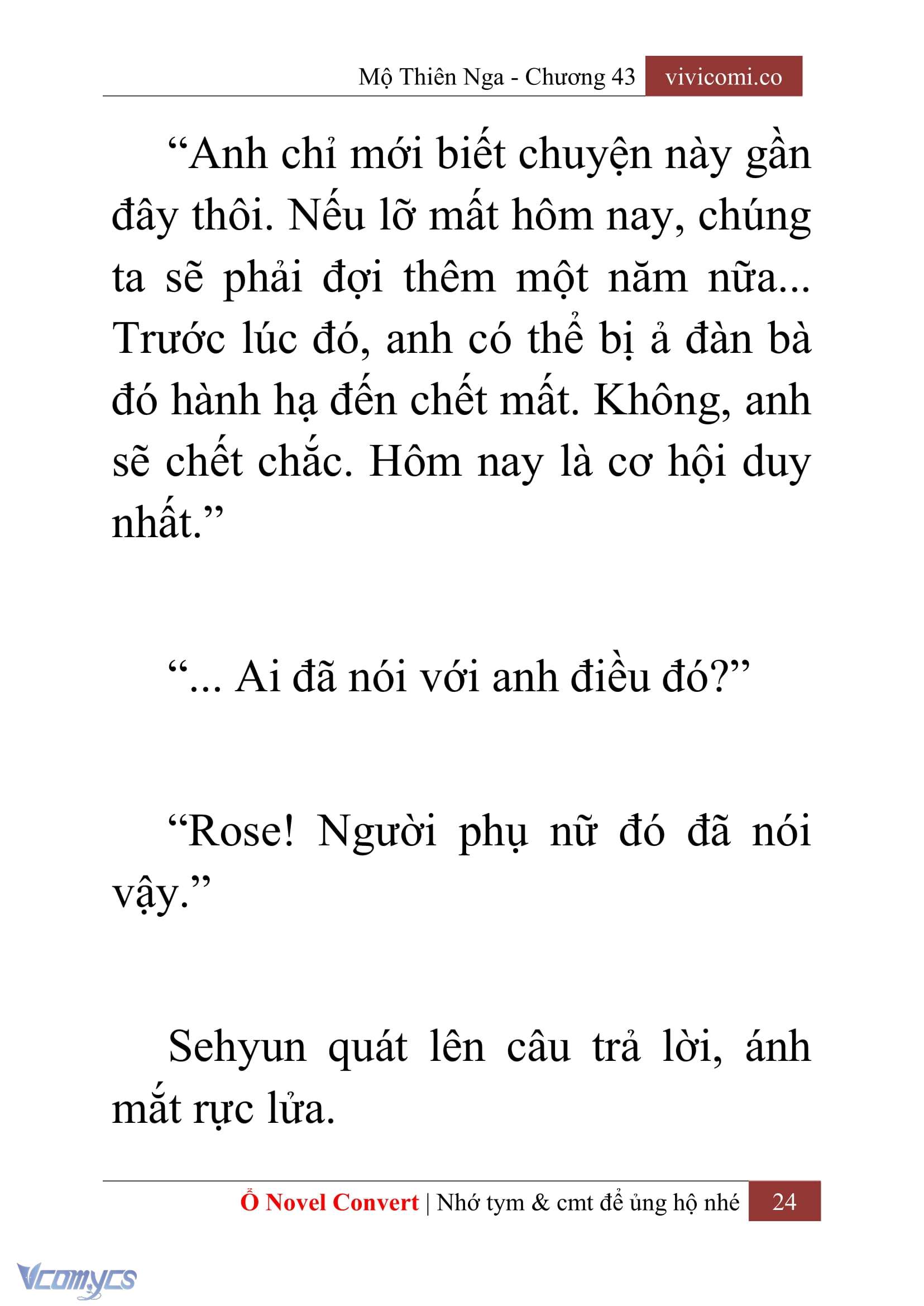 [Novel] Mộ Thiên Nga Chap 43 - Trang 2