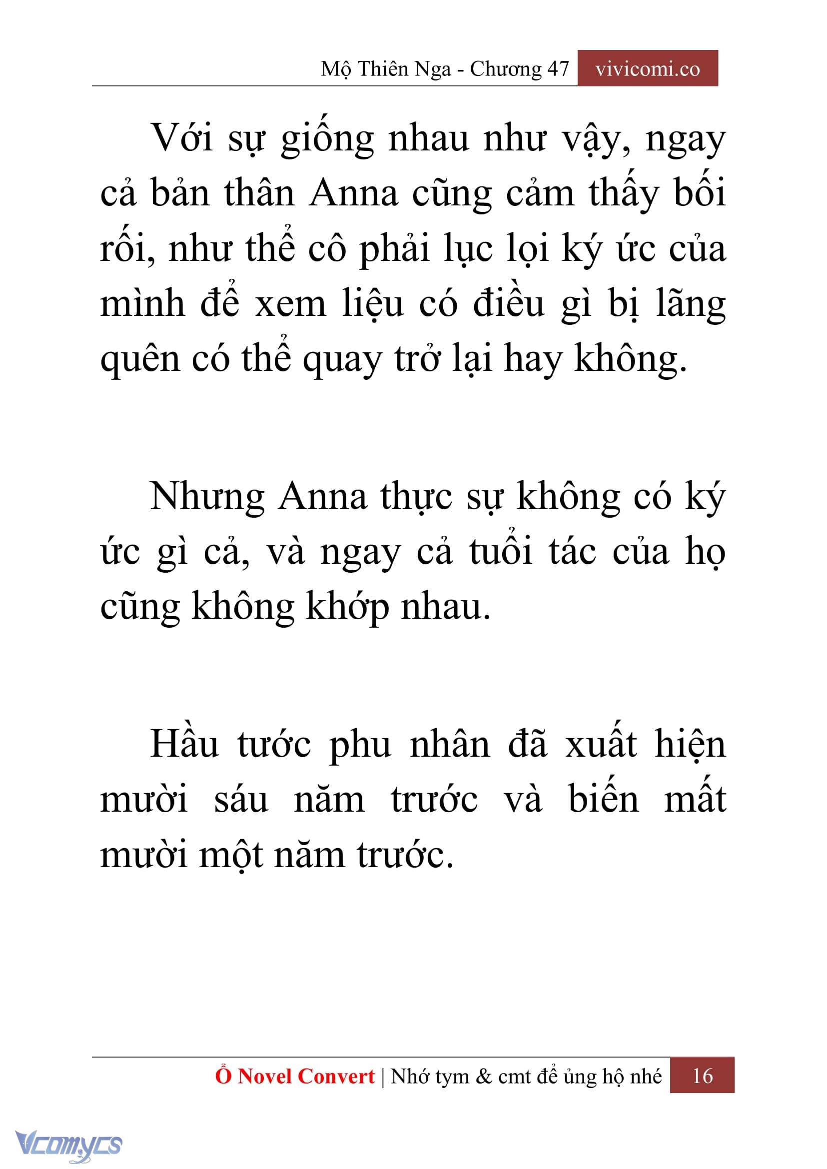 [Novel] Mộ Thiên Nga Chap 47 - Trang 2