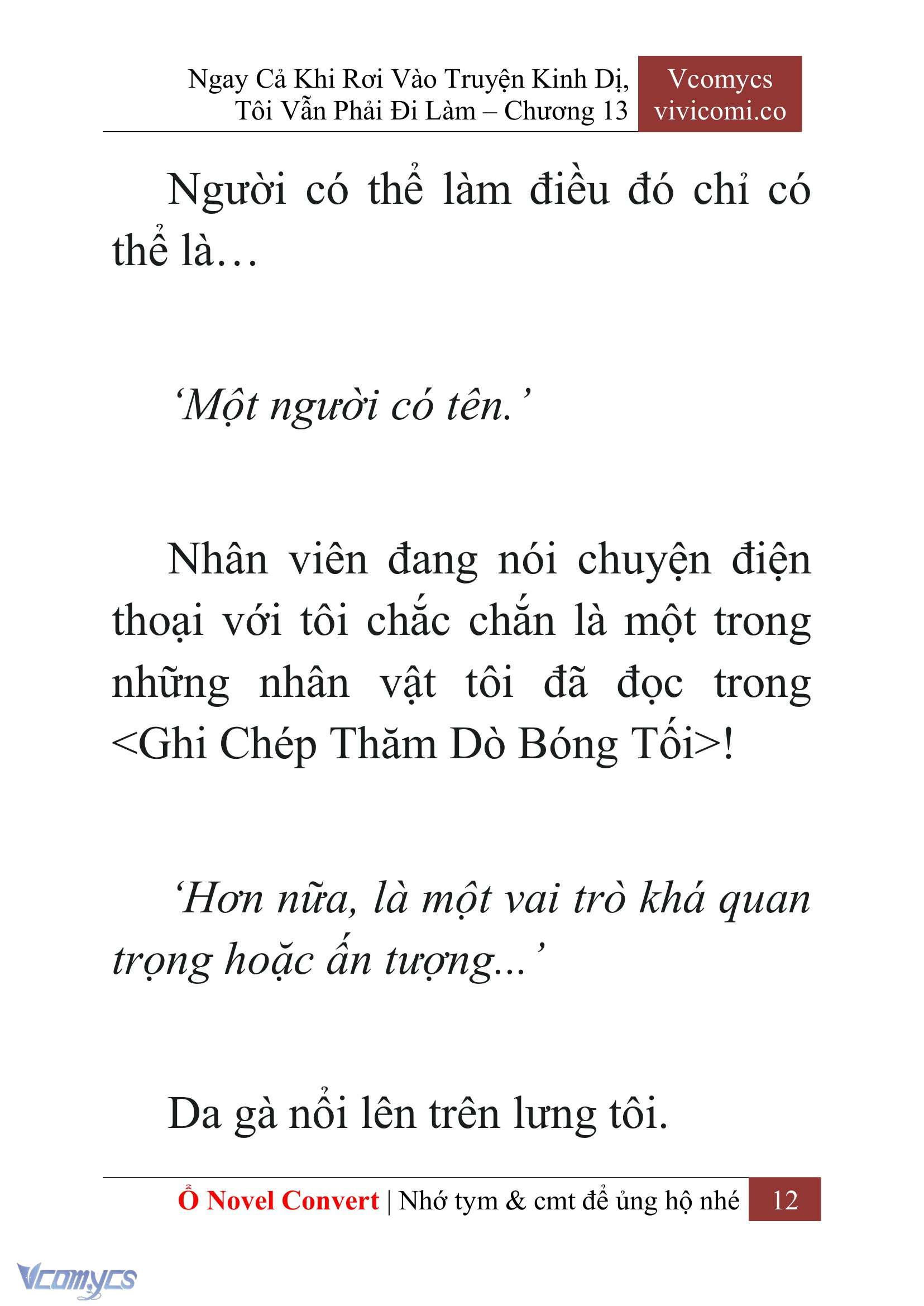 [Novel] Ngay Cả Khi Rơi Vào Truyện Kinh Dị, Tôi Vẫn Phải Đi Làm Chap 13 - Trang 2