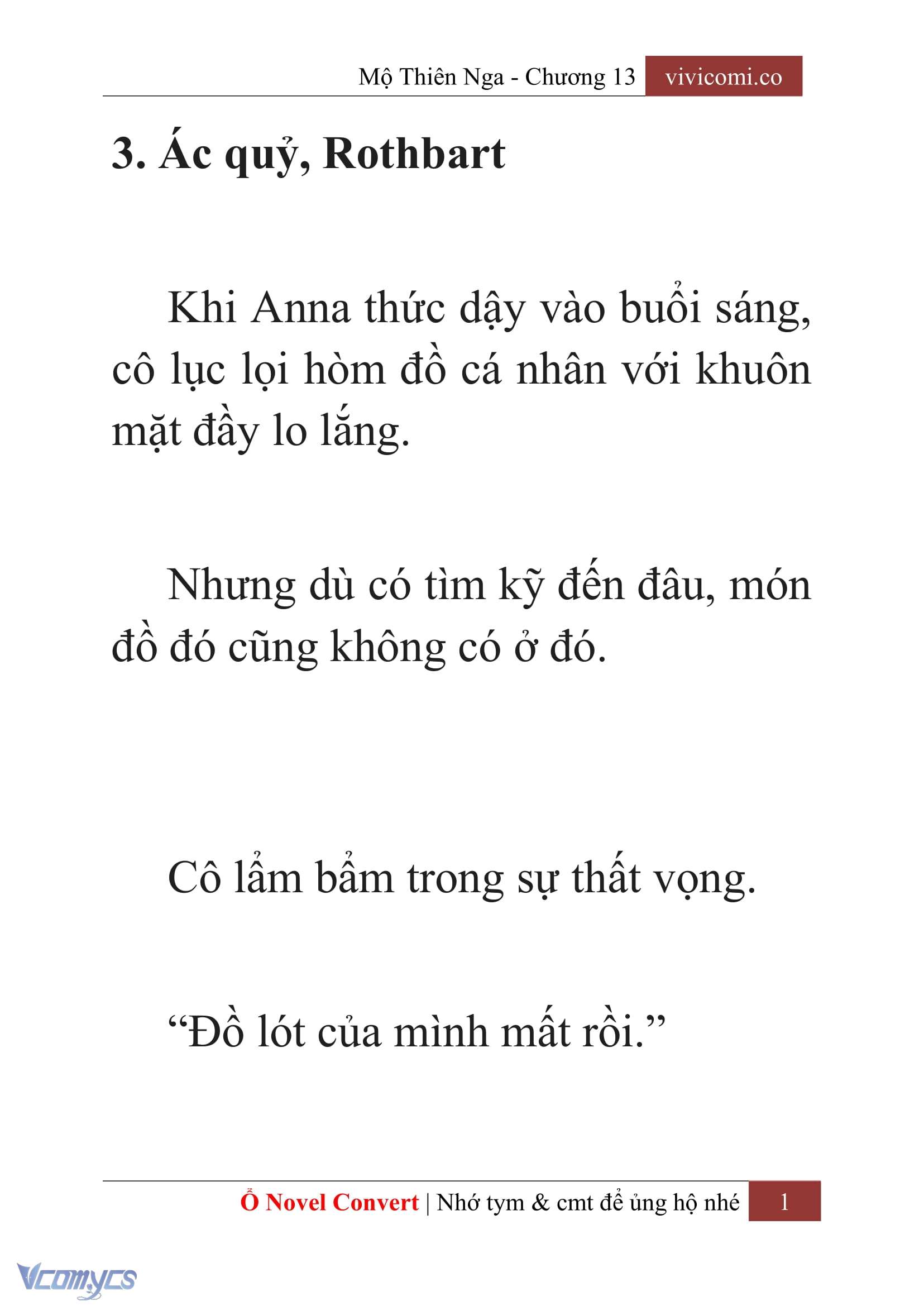 [Novel] Mộ Thiên Nga Chap 13 - Next Chap 14