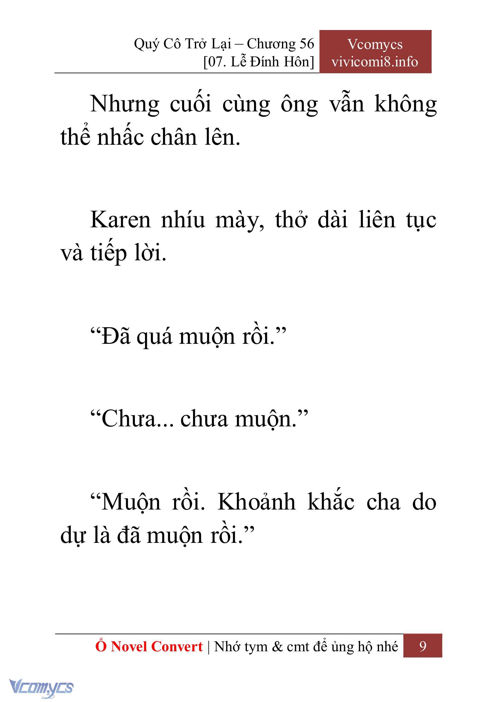 [Novel] Quý Cô Trở Lại Chap 56 - Trang 2
