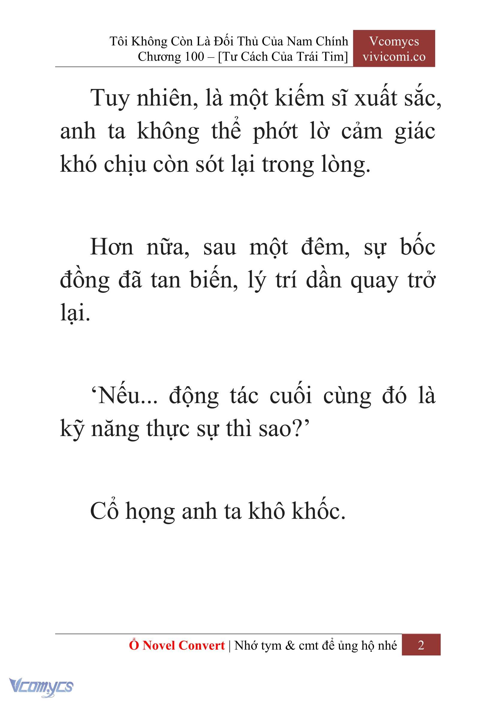 [Novel] Tôi Không Còn Là Đối Thủ Của Nam Chính Chap 100 - Trang 2