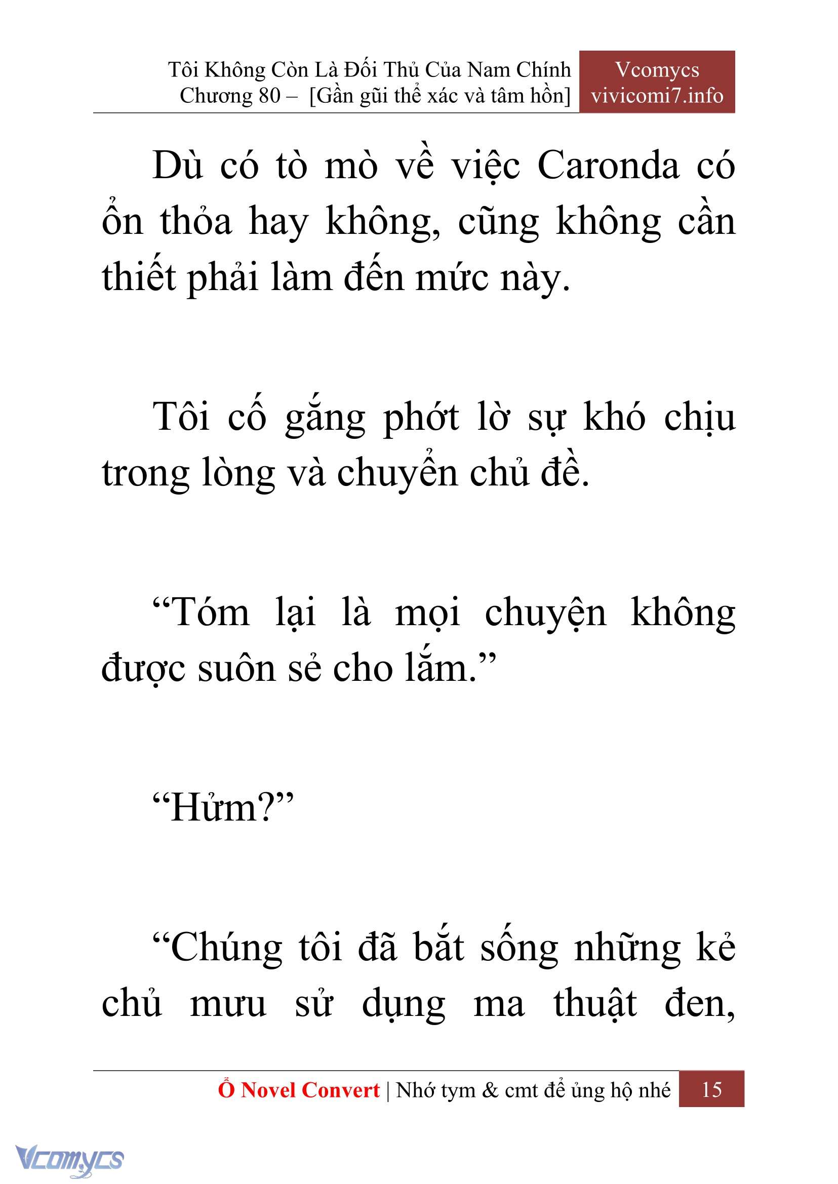 [Novel] Tôi Không Còn Là Đối Thủ Của Nam Chính Chap 80 - Trang 2