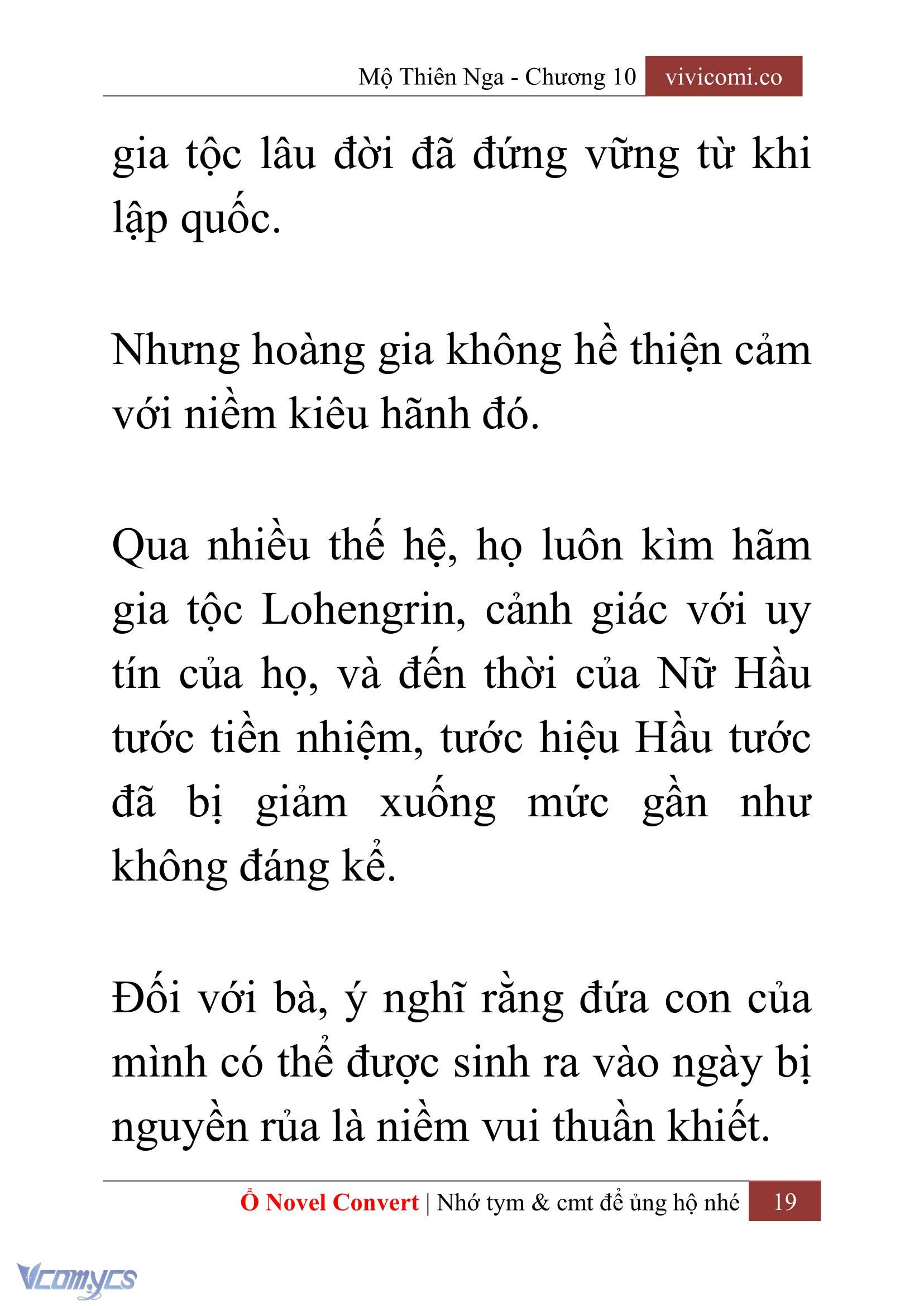 [Novel] Mộ Thiên Nga Chap 10 - Trang 2