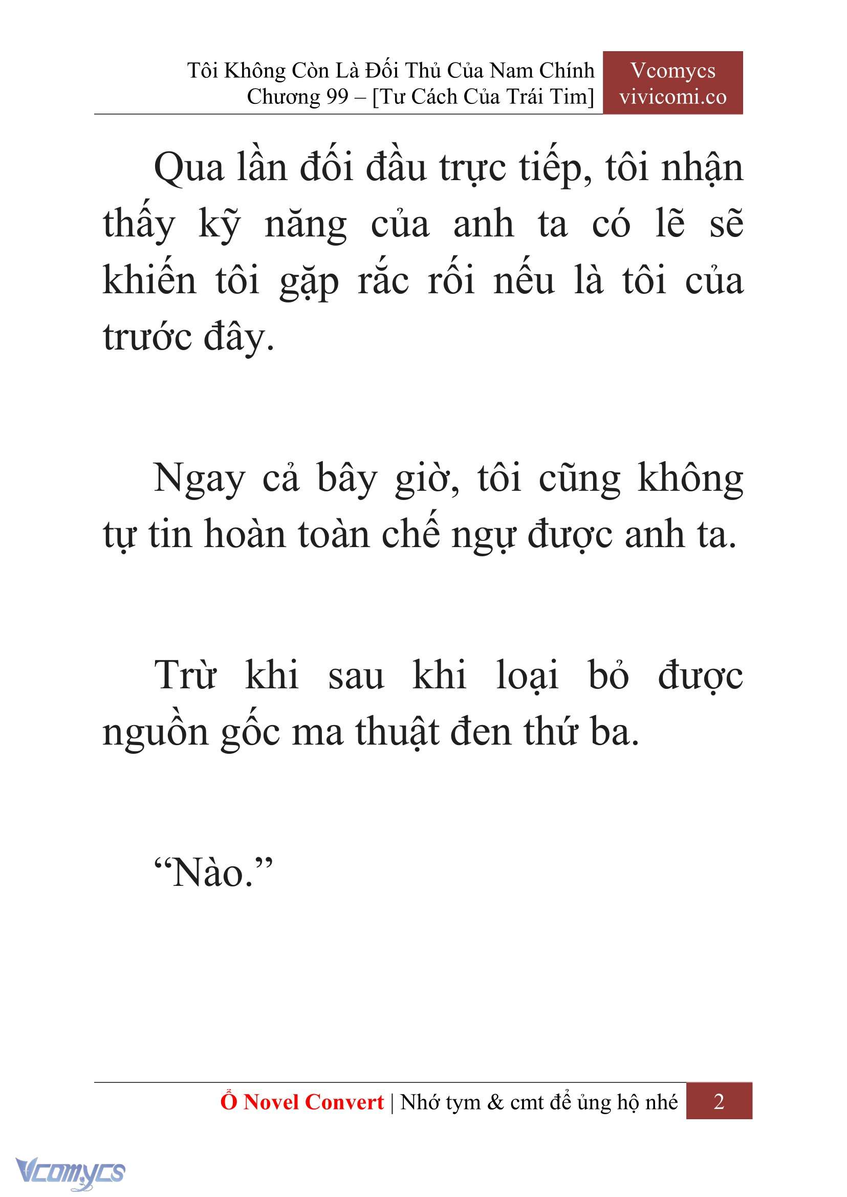 [Novel] Tôi Không Còn Là Đối Thủ Của Nam Chính Chap 99 - Trang 2