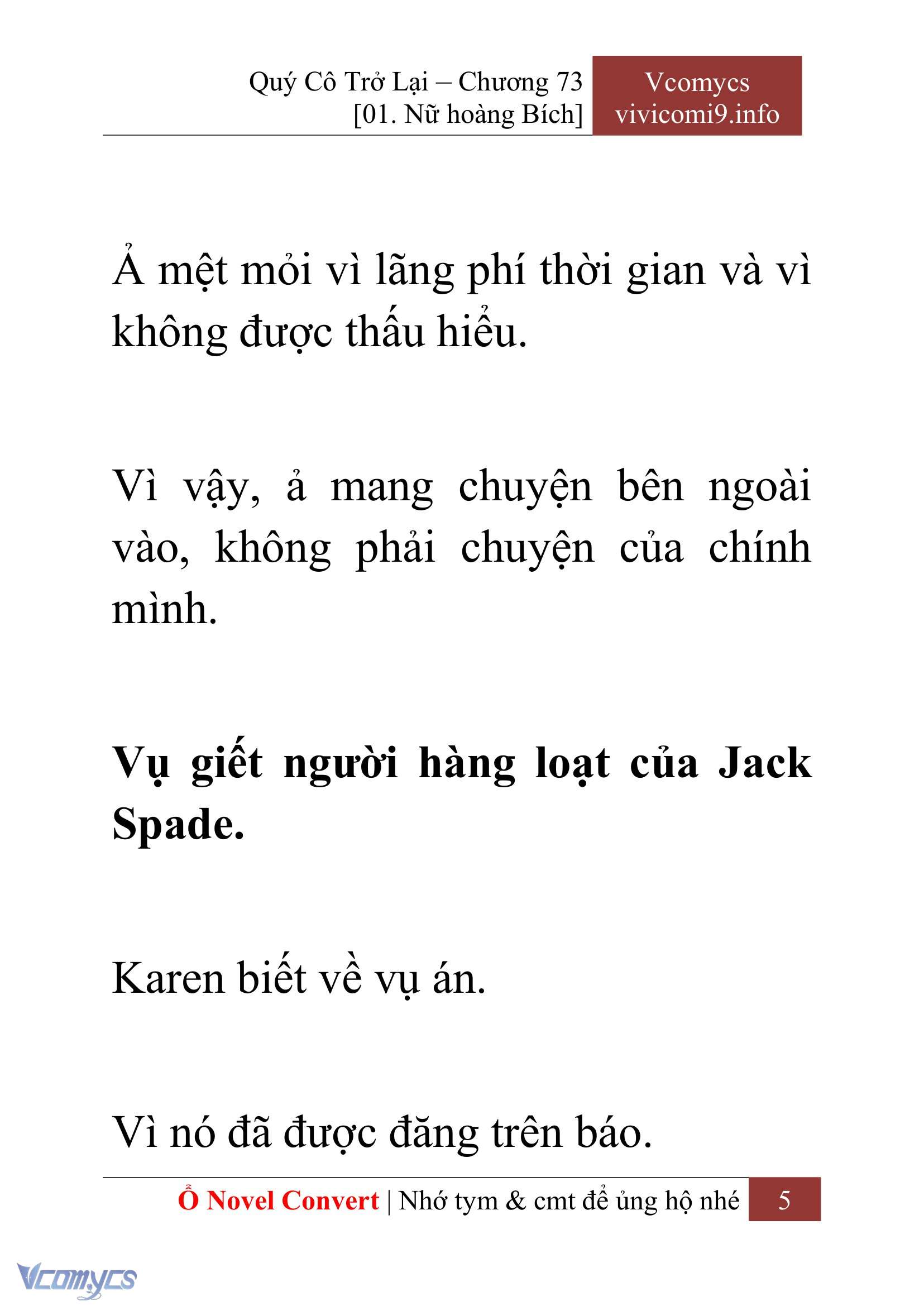 [Novel] Quý Cô Trở Lại Chap 73 - Trang 2