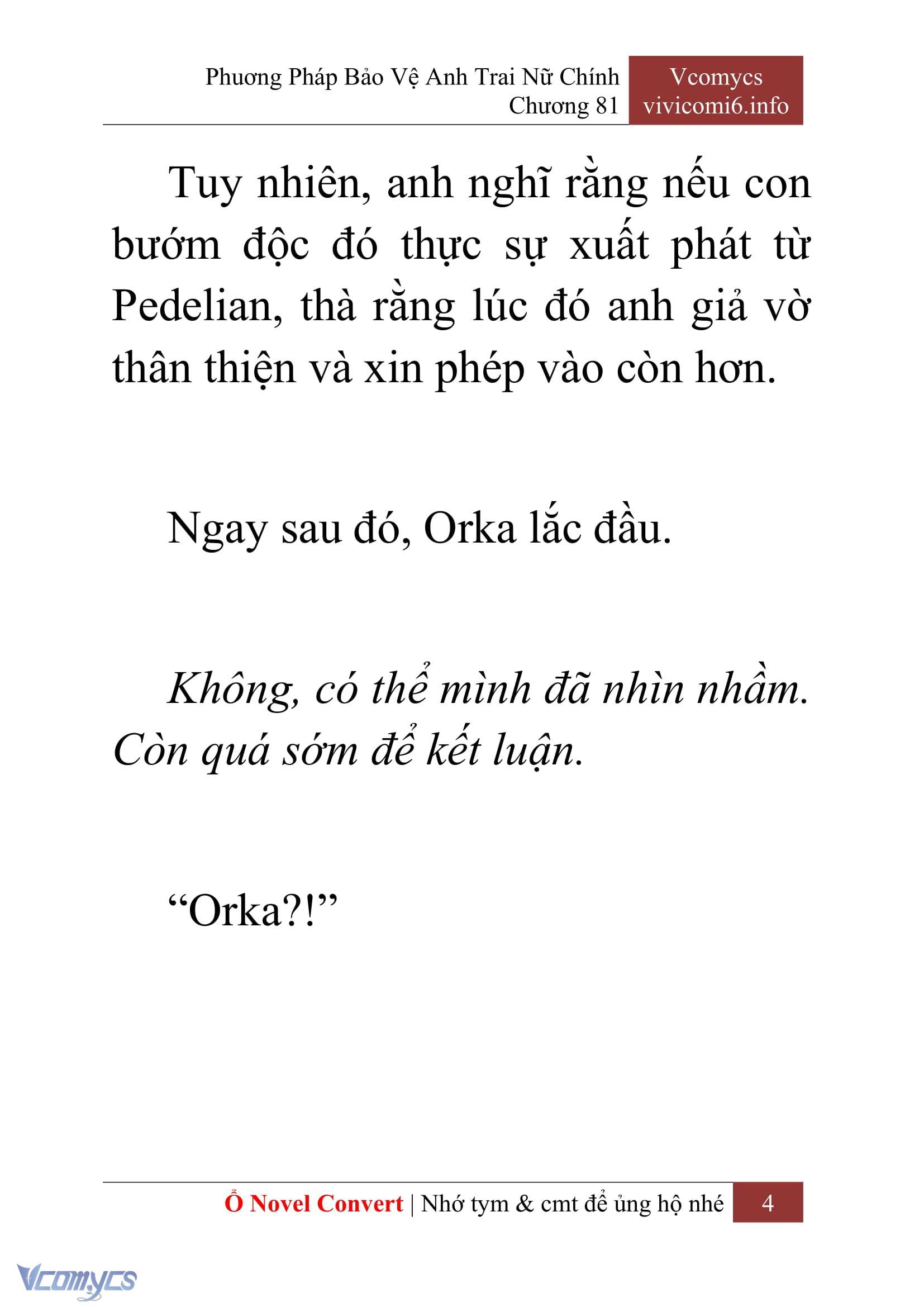 [Novel] Phương Pháp Bảo Vệ Anh Trai Nữ Chính Chap 81 - Trang 2