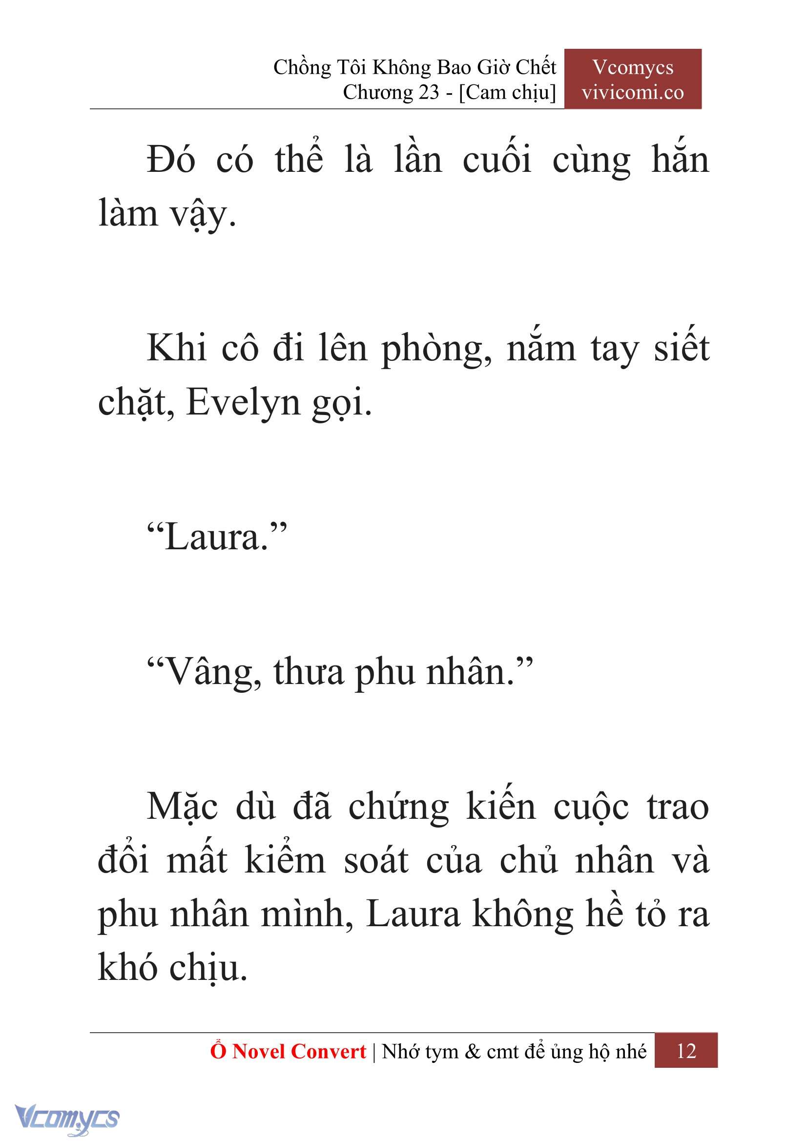 [Novel] Chồng Tôi Không Bao Giờ Chết Chap 23 - Trang 2