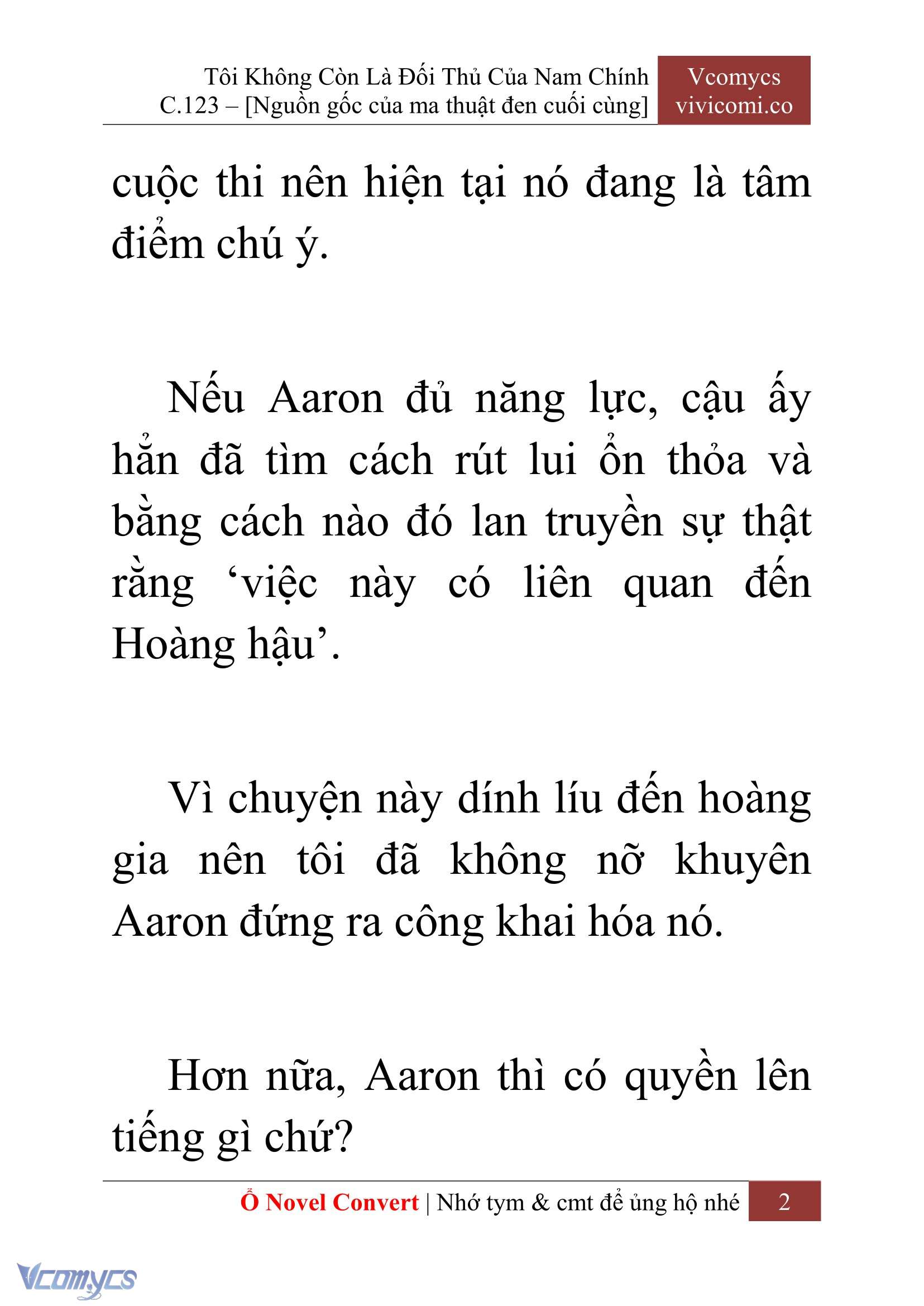 [Novel] Tôi Không Còn Là Đối Thủ Của Nam Chính Chap 123 - Trang 2
